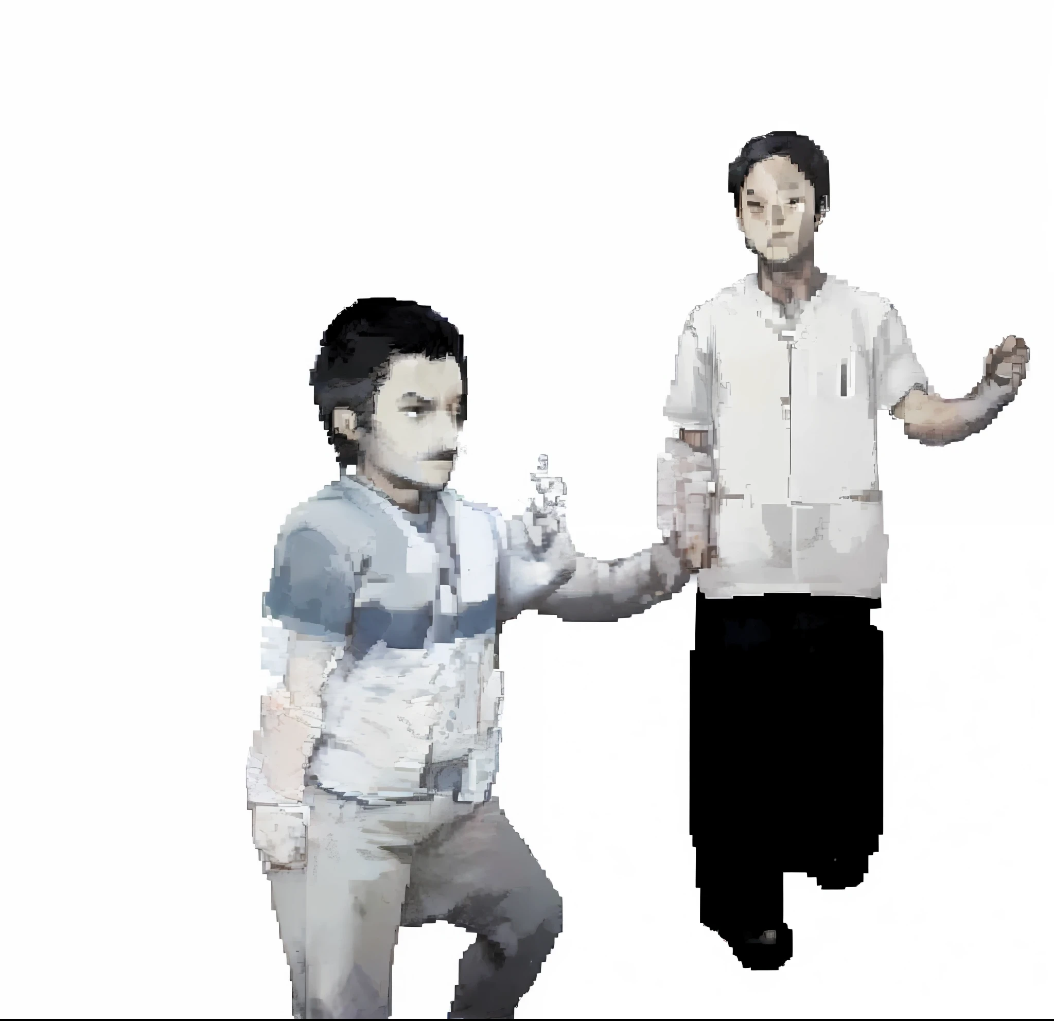 there is a man and a woman standing in a black and white photo, by Tadashige Ono, katsuhiro and inio asano, inspired by Baiōken Eishun, inspired by Matsumura Goshun, junji ito and horiyoshi iii, inspired by Weiwei, posing for a fight, by Hiroyuki Tajima