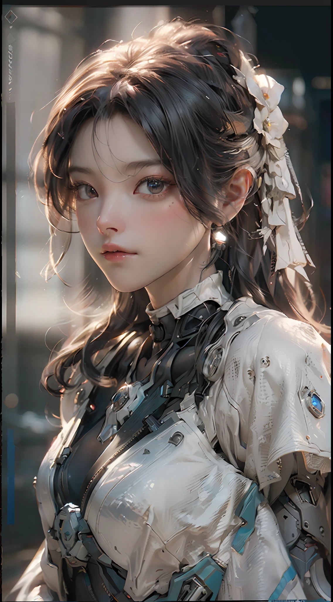 ((Best quality)), ((masterpiece)), (detailed:1.4), 3D, an image of a beautiful cyberpunk female,HDR (High Dynamic Range),Ray Tracing,NVIDIA RTX,Super-Resolution,Unreal 5,Subsurface scattering,PBR Texturing,Post-processing,Anisotropic Filtering,Depth-of-field,Maximum clarity and sharpness,Multi-layered textures,Albedo and Specular maps,Surface shading,Accurate simulation of light-material interaction,Perfect proportions,Octane Render,Two-tone lighting,Wide aperture,Low ISO,White balance,Rule of thirds,8K RAW,