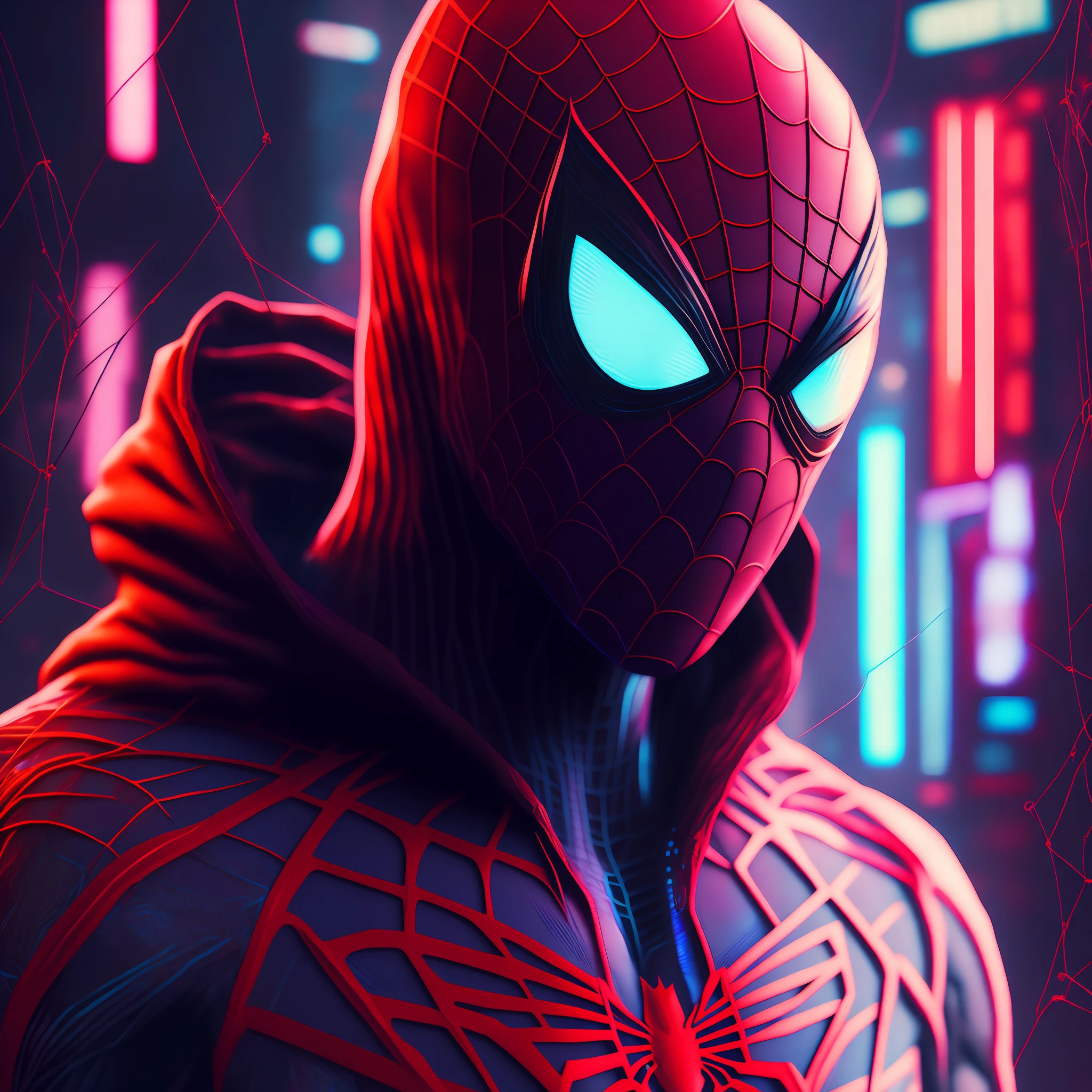 Spider man,Cyberpunk,8k.