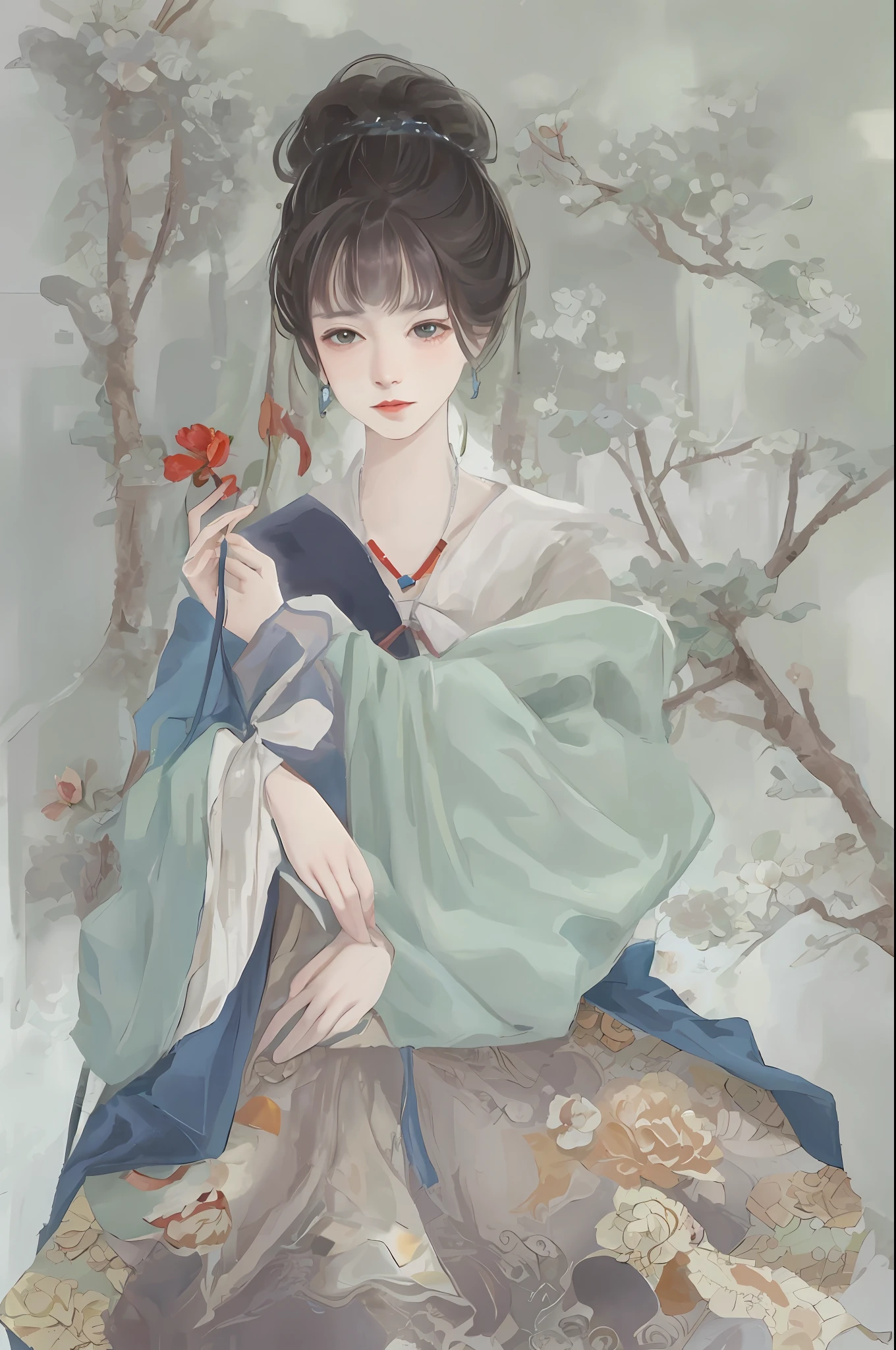 Two children sitting on the edge of a pond, large lotus leaves in the foreground, grassy field in the background, pond in the middle, Ni Tian's storybook illustration, Deviant Art Contest winner, concept art, sitting on the edge of the pond, on the grass, 2d illustration, 2d illustration, tranquility illustration, detailed 2d illustration, lotus pond, 2d frosted illustration, small pond, children's book illustration