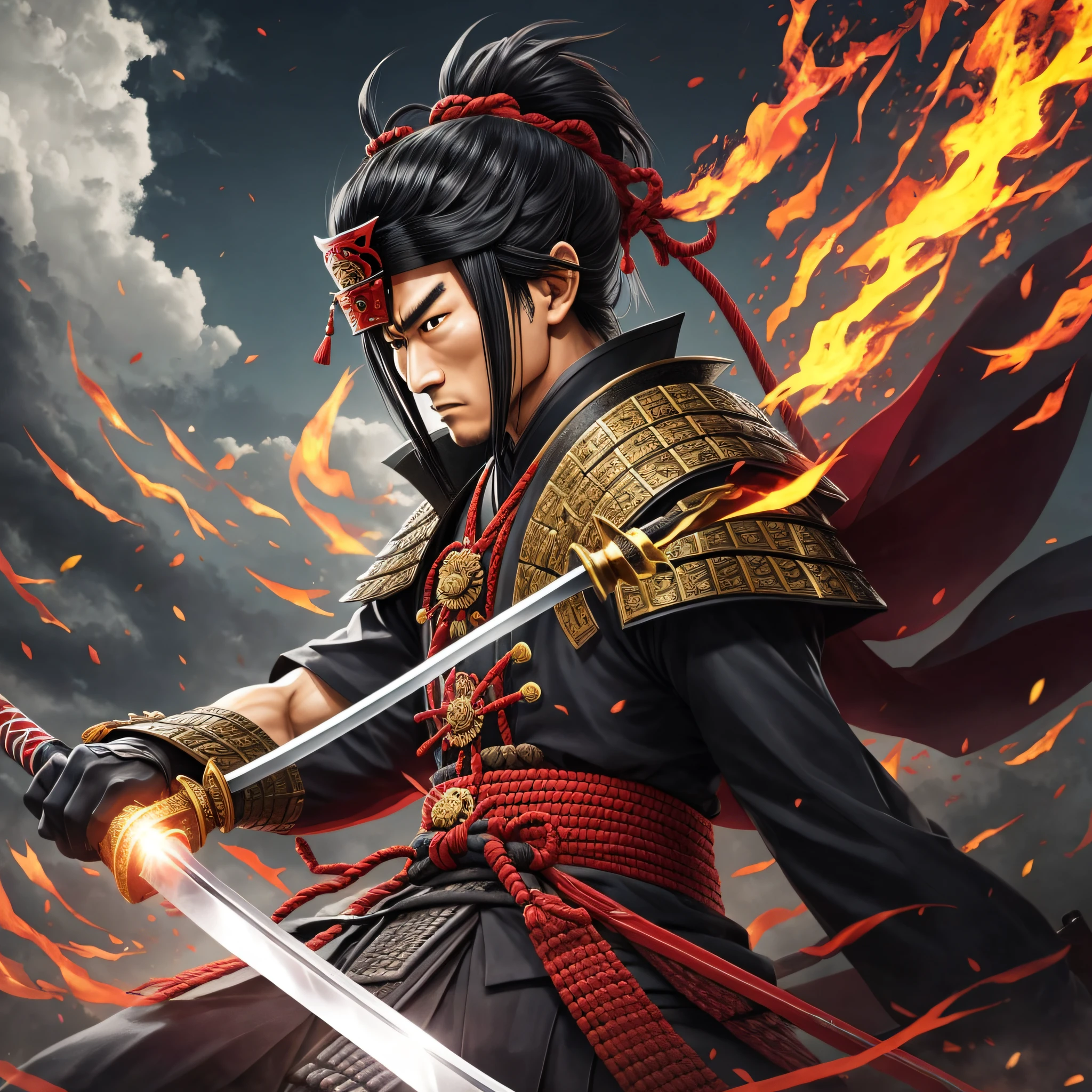 samurai, sword, was meiji, strong, evil, look, black, --auto --s2