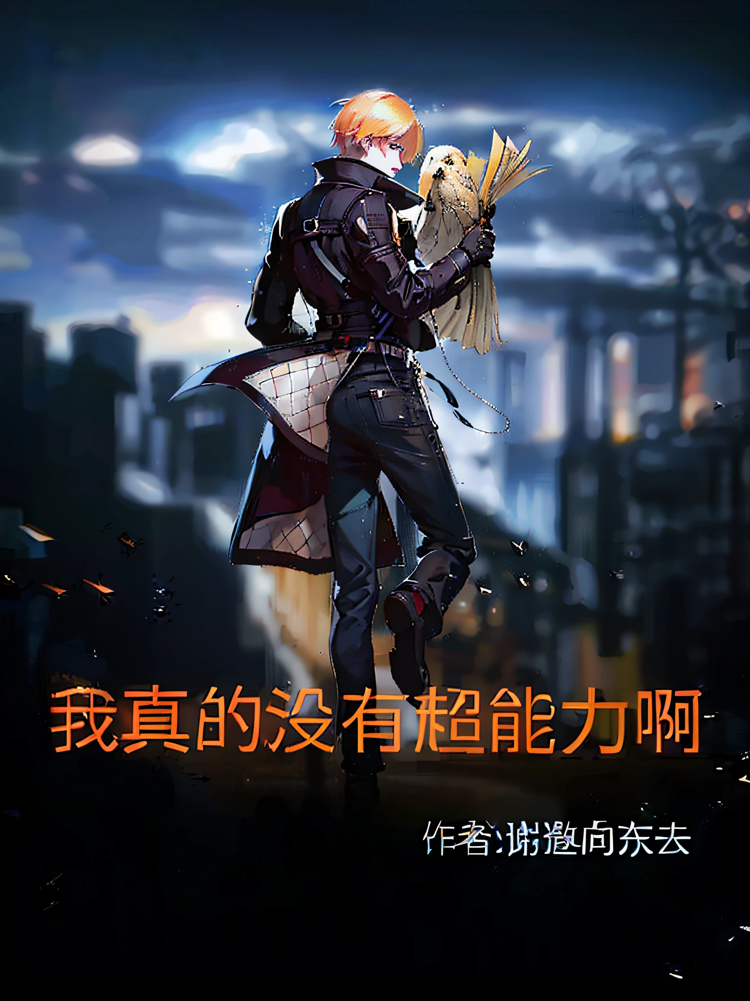 a close up of a person holding a bird in a city, main character, by Yang J, from arknights, new character, epic light novel cover art, novel cover, cai xukun, character poster, from girls frontline, by Shitao, inspired by Cao Buxing, he is traversing a shadowy city, inspired by Bian Shoumin