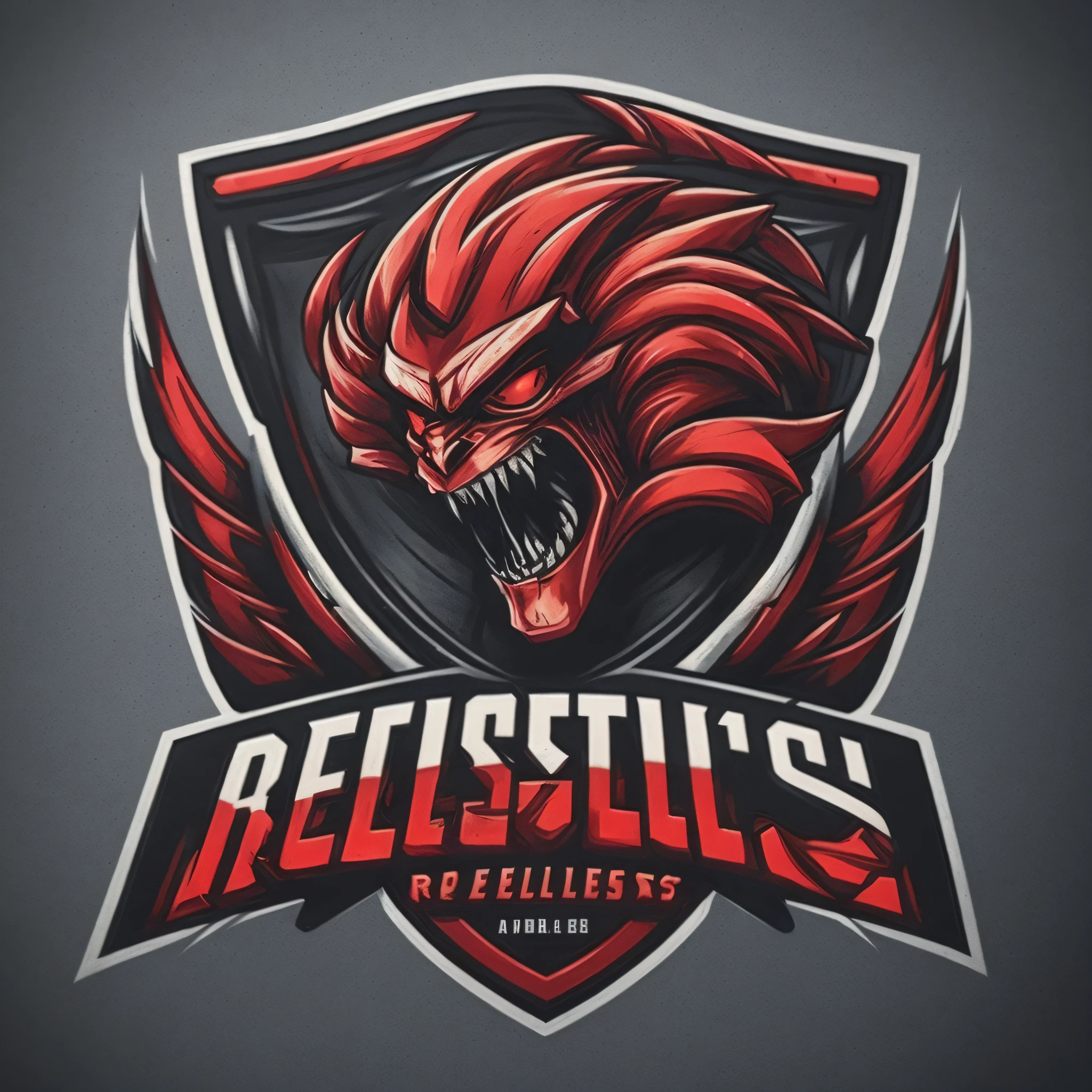 a close up of a red devil mascot on a gray background, rebelliousness, esports logo, “hockey team logo, striking detailed artstyle, repulsive, angry and helpless, mascot illustration, gridless, high detailed official artwork, official artwork, logo concept design, rendered illustration, detailed art, in style of kyrill kotashev, relistic --auto --s2