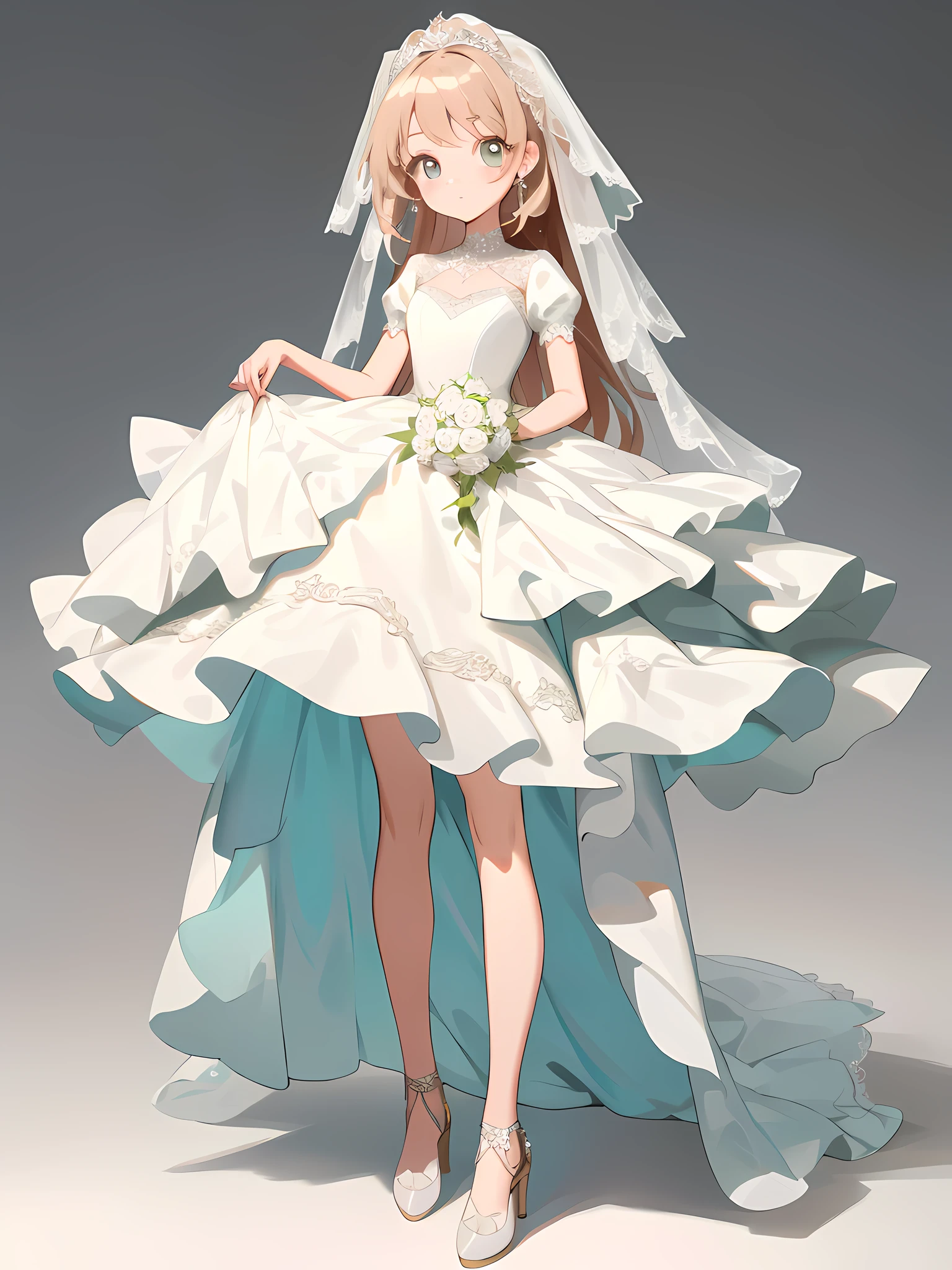 wedding_dress, (masterpiece),(best quality),(ultra-detailed), (full body:1.2),simple background,white background
1girl,chibi,cute,