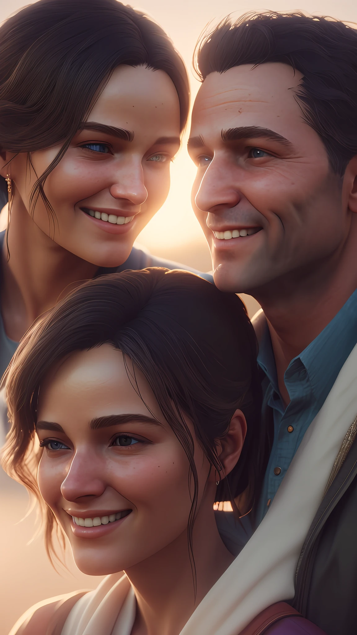 Happy man and woman, photography, soft lighting, soft details, octane, trend artstation, ultra high detail, ultra realistic, cinematic, 16k