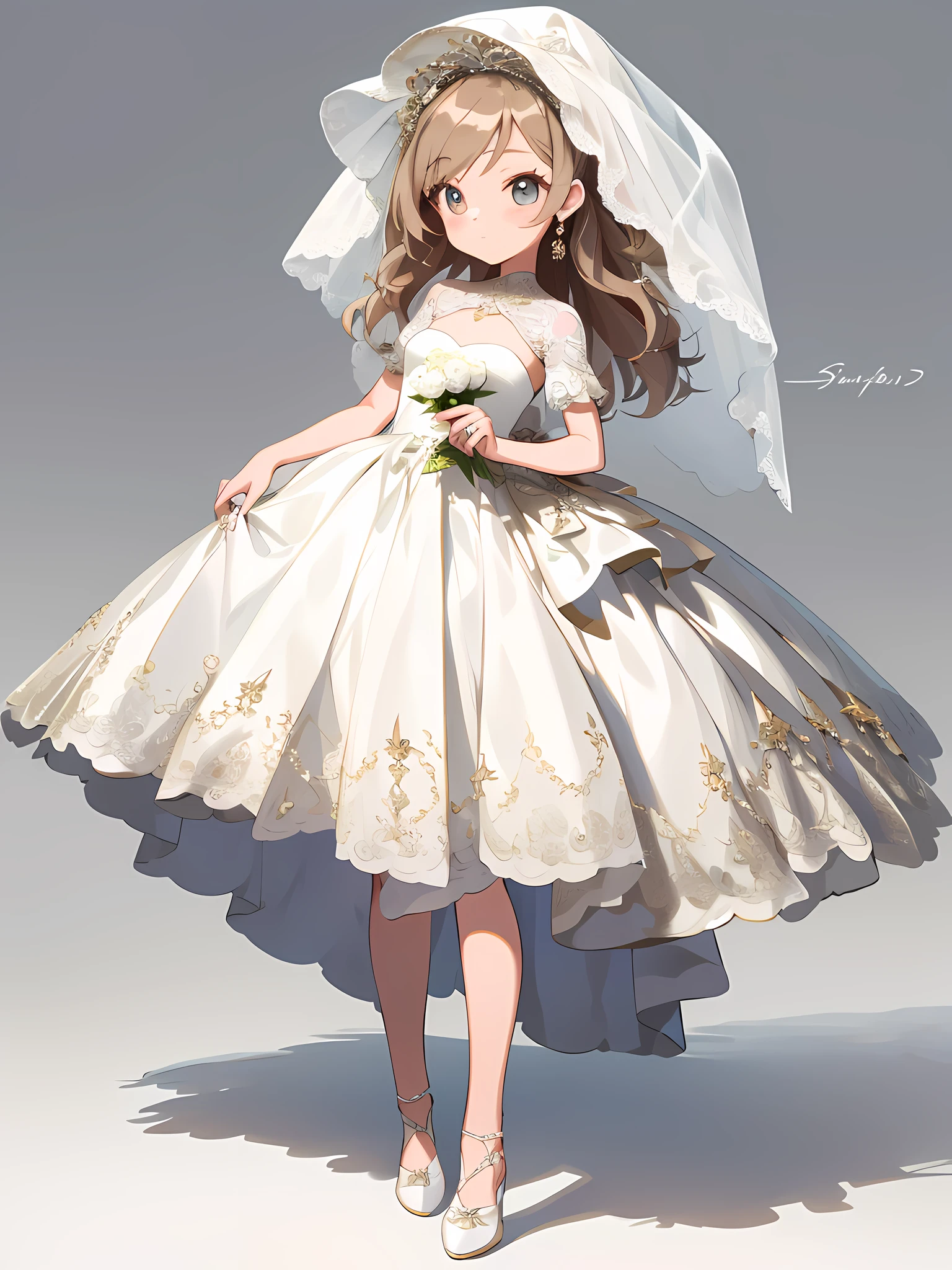 wedding_dress, (masterpiece),(best quality),(ultra-detailed), (full body:1.2),simple background,white background
1girl,chibi,cute,