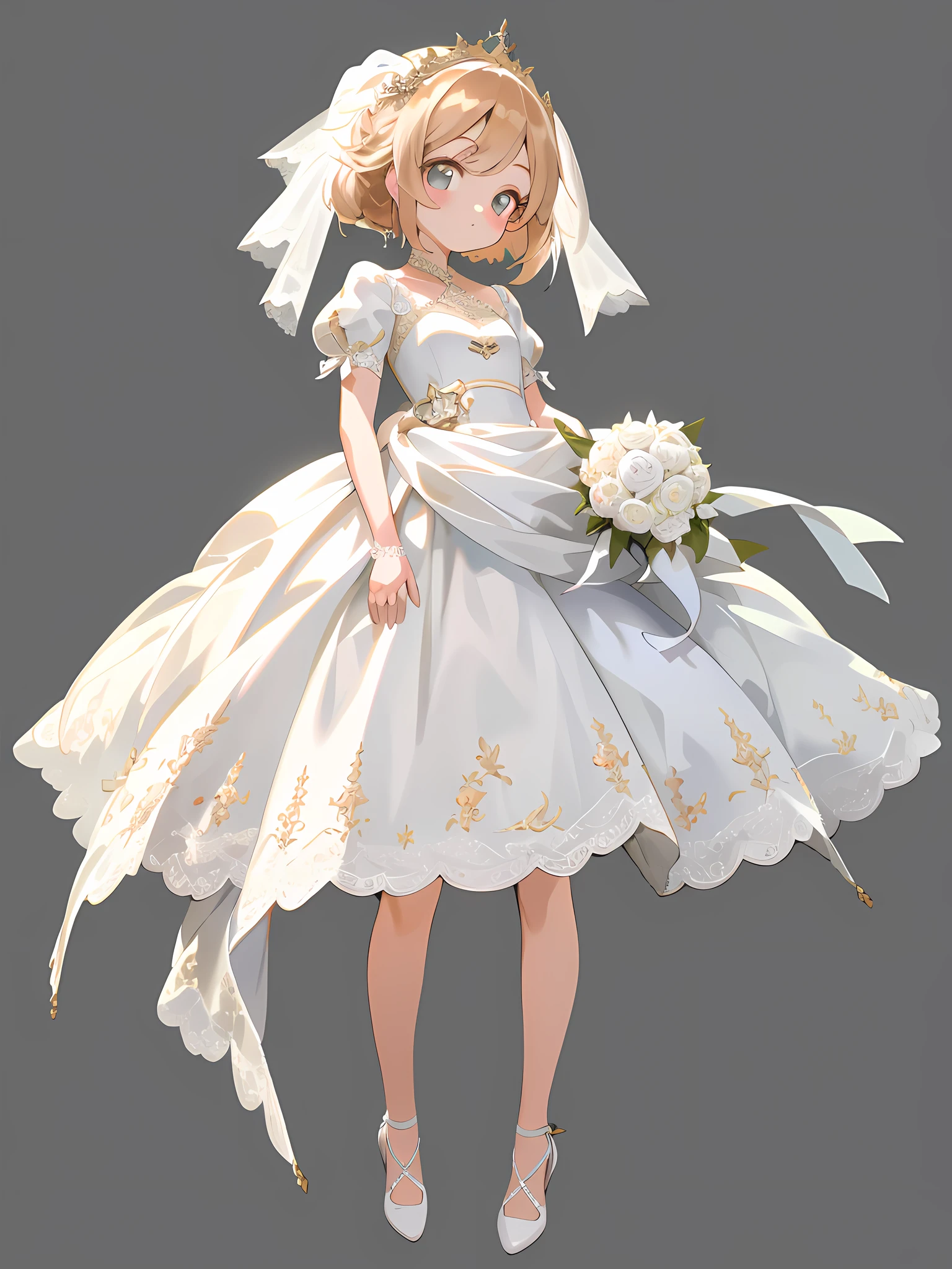 wedding_dress, (masterpiece),(best quality),(ultra-detailed), (full body:1.2),simple background,white background
1girl,chibi,cute,