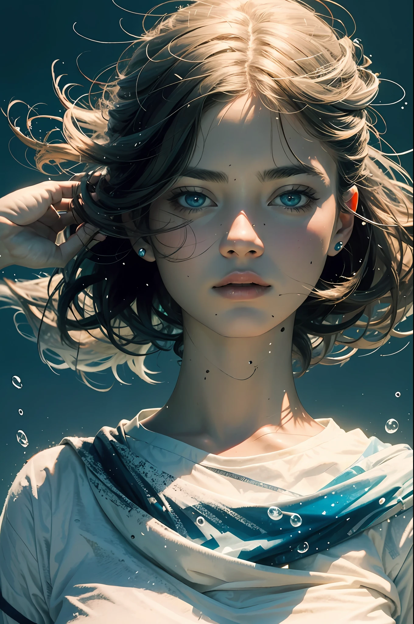 1girl , splash opf paint , portrait , (((focus)))