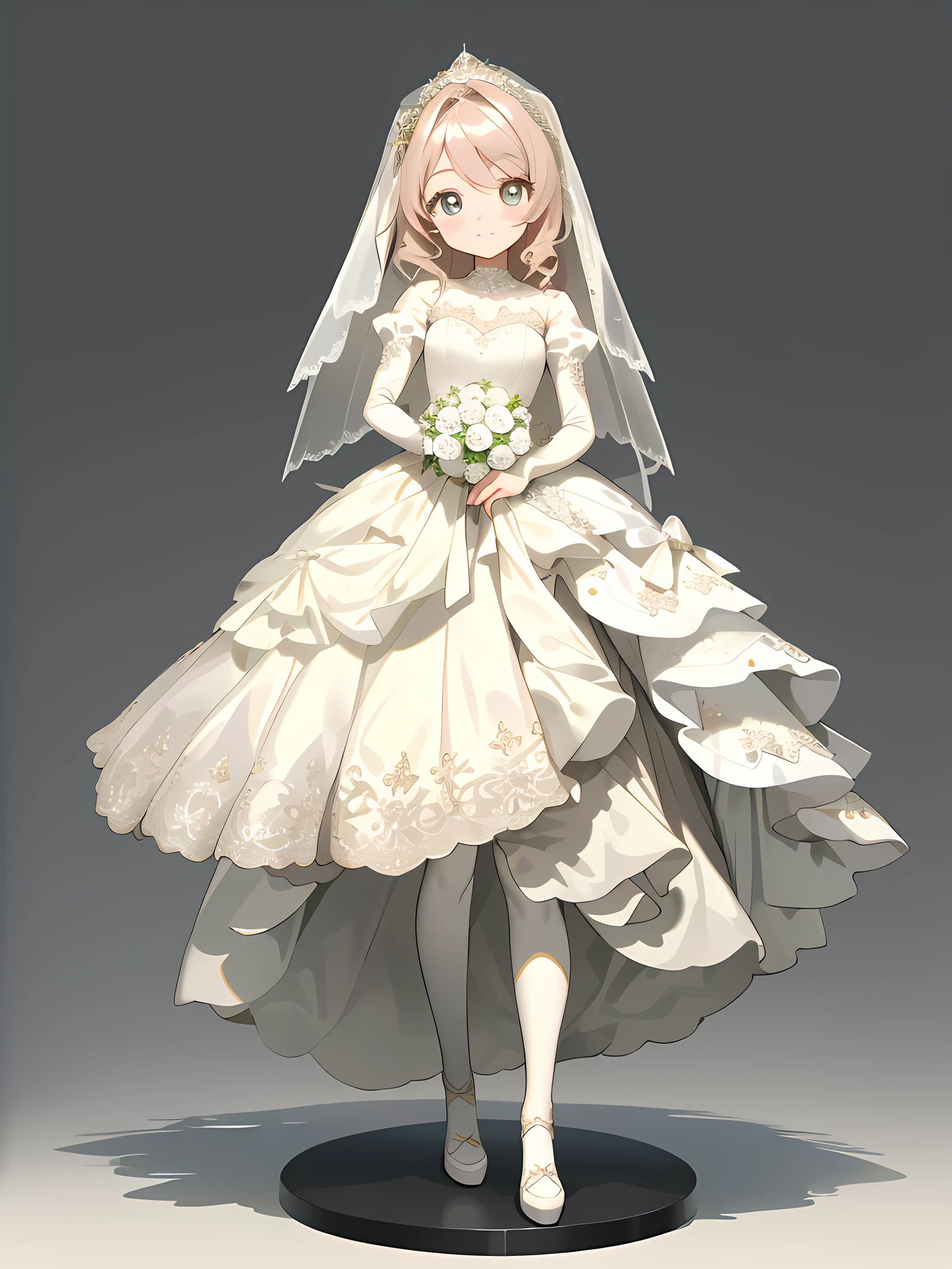 wedding_dress, (masterpiece),(best quality),(ultra-detailed), (full body:1.2),simple background,white background
1girl,chibi,cute,