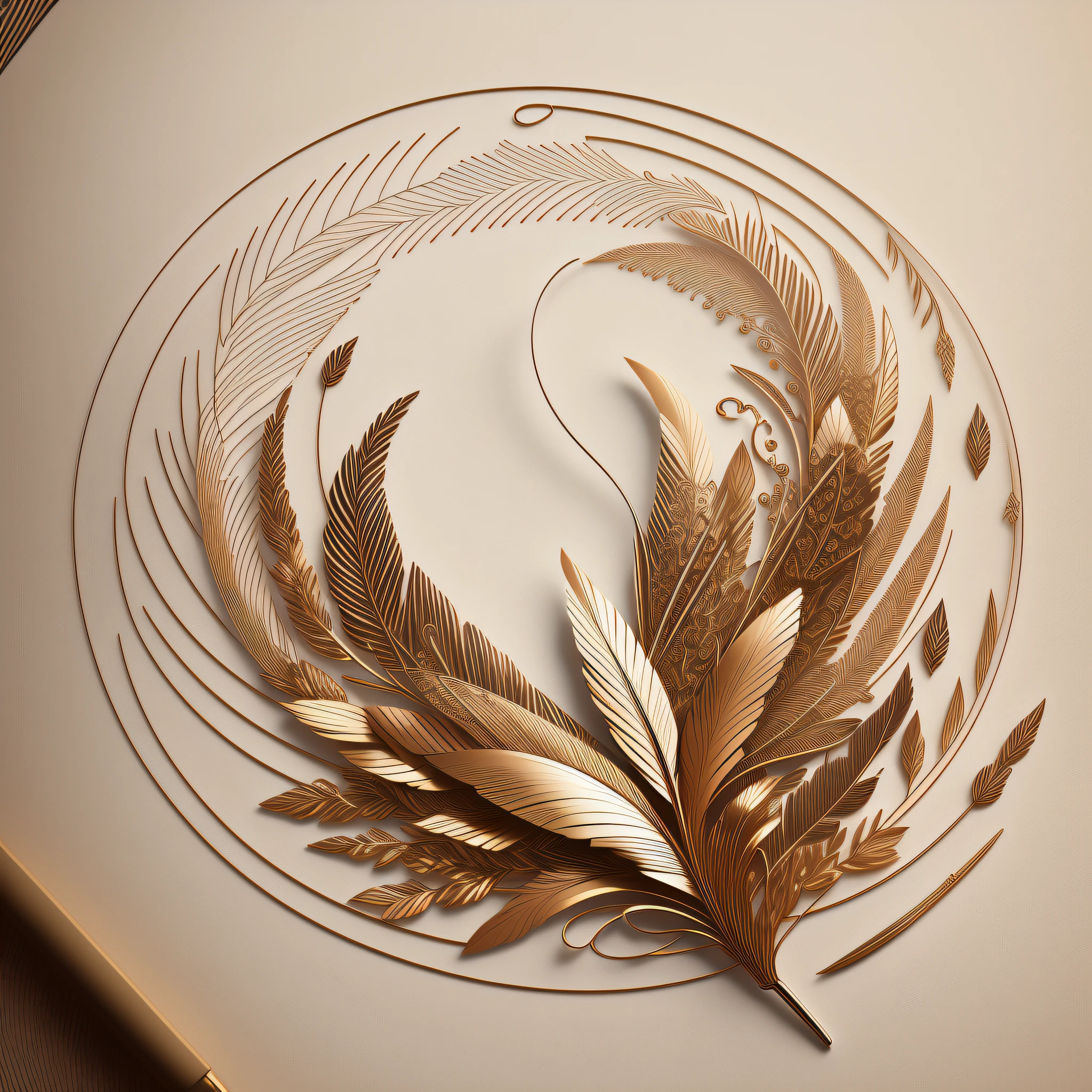 A logo with a beautifully stylized quill pen with an intertwined heart at the tip, symbolizing the blend of romance and literature, flat. --auto --s2