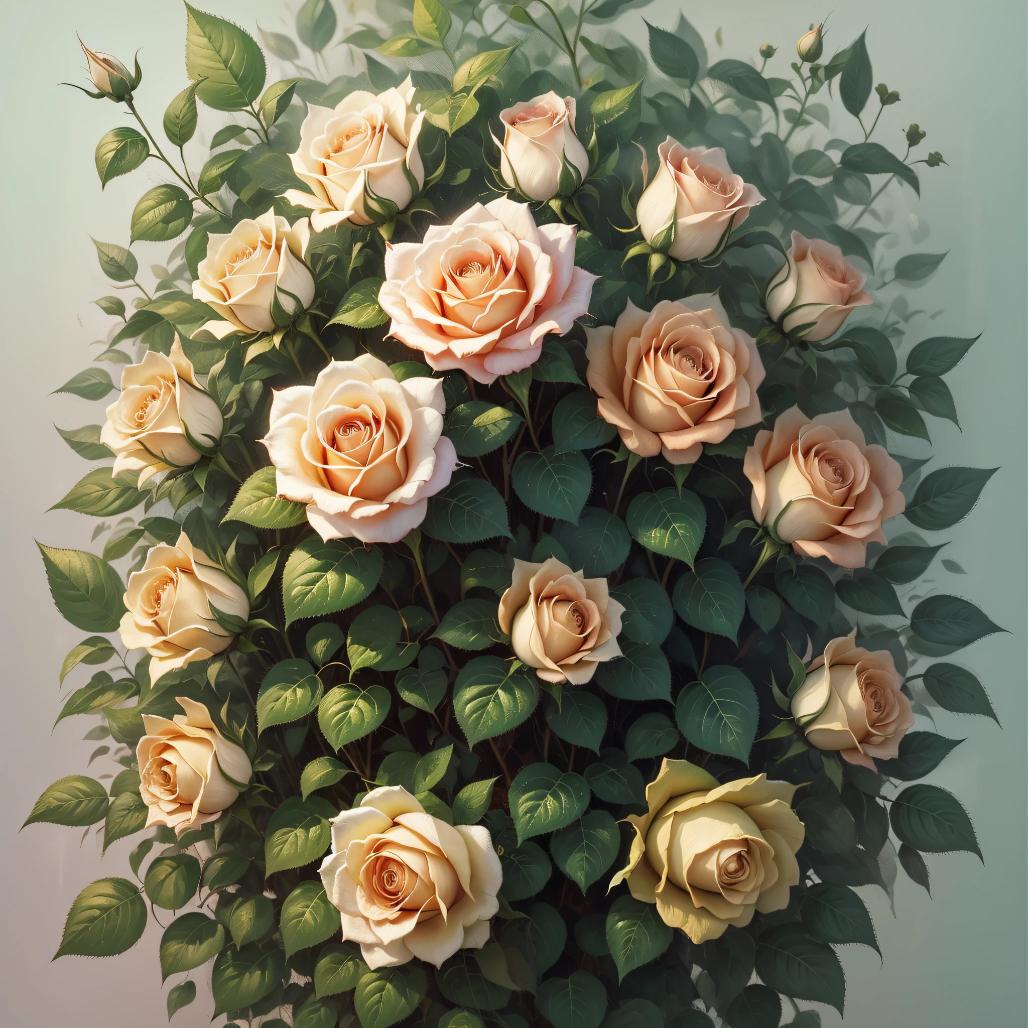 Full screen of roses, dew --auto --s2