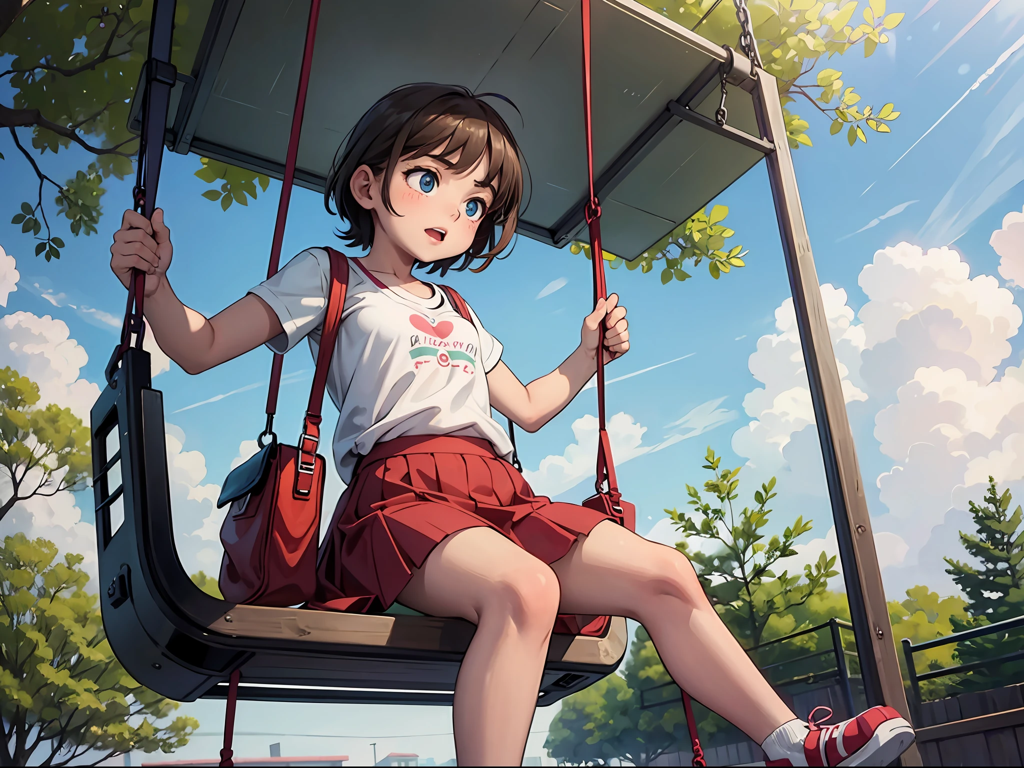  girl swinging on a swing