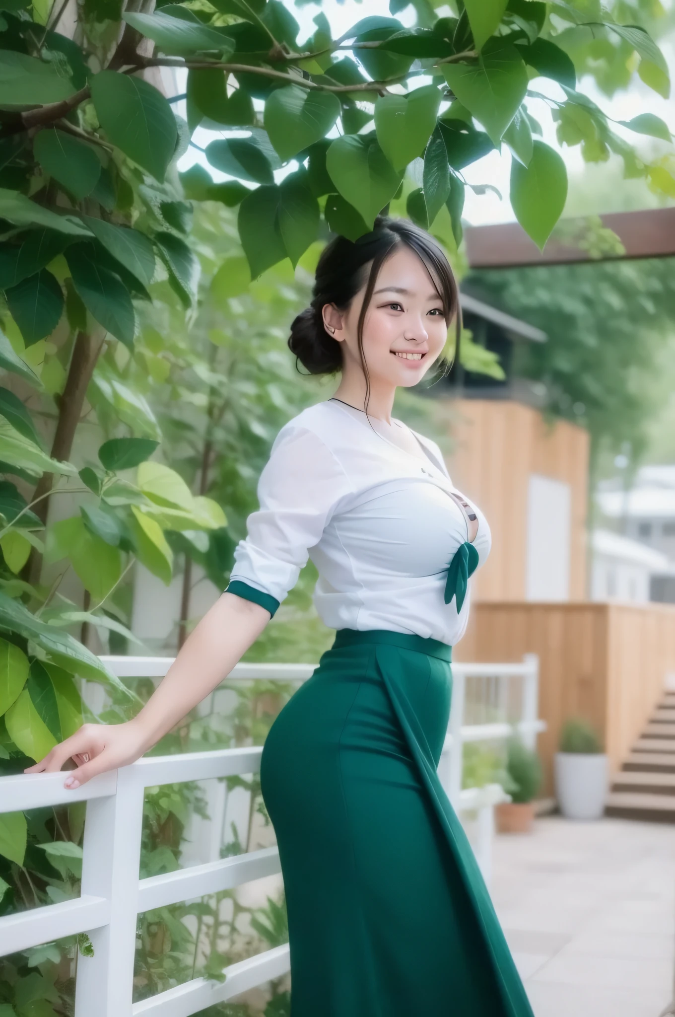 very cute and smile , hot and sexy , no bra, starring the camera