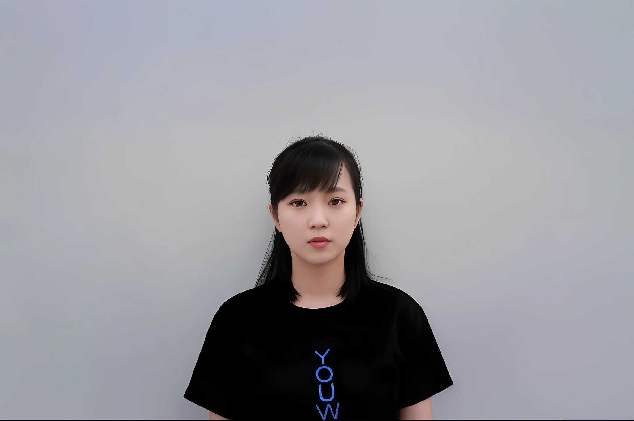 there is a woman standing in front of a wall with a black shirt, xision wu, chengyou liu, wenfei ye, yuli ban, yun ling, louise zhang, xintong chen, zhuoxin ye, xue han, jiyun chae, inspired by Zou Yigui, xiang duan, jinyiwei, donglu yu