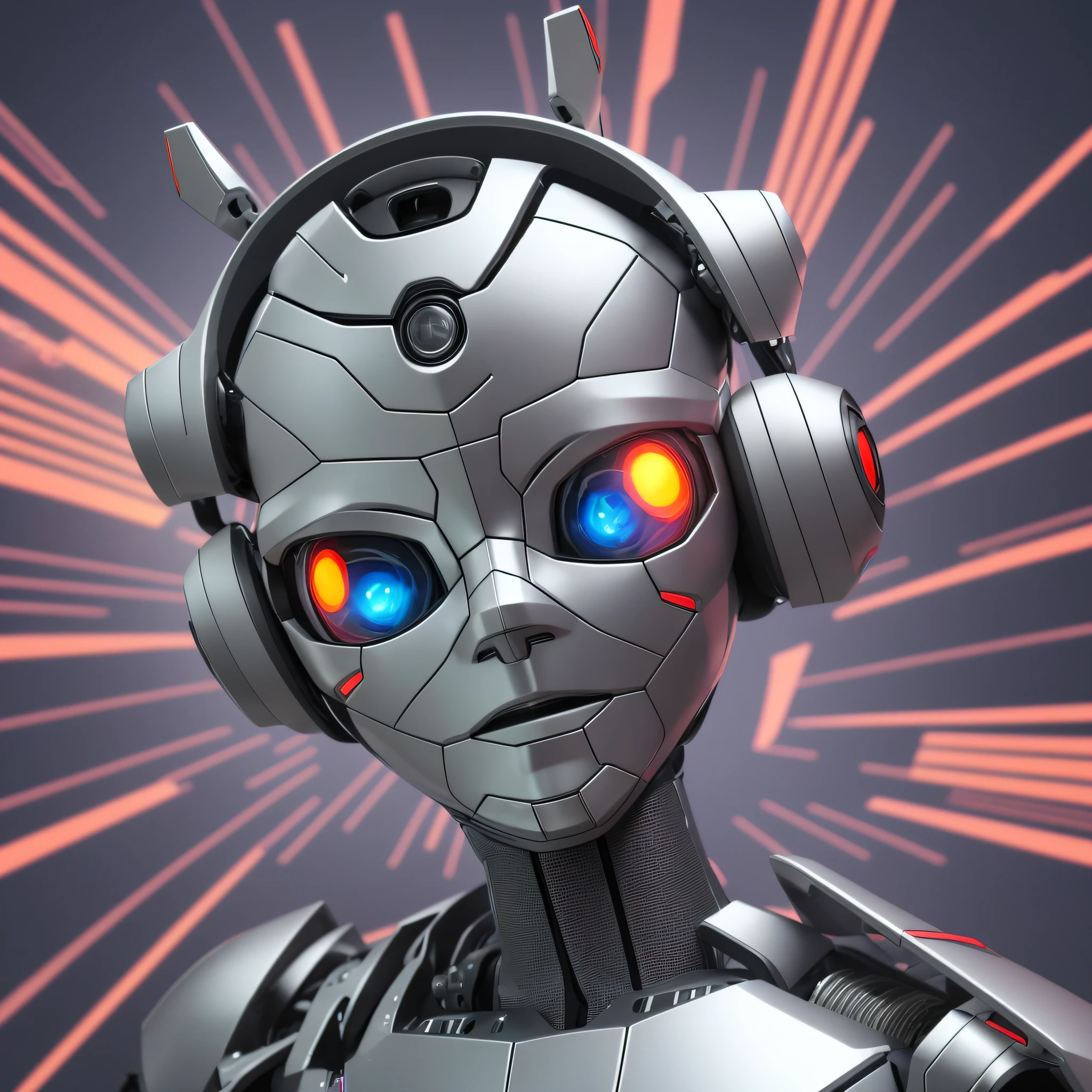create an ultra-realistic humanoid robot with augmented reality and high-quality 3D effects. Add minute details for facial expression, movement reaction, advanced artificial intelligence capabilities, and interaction with the environment. Explore different angles and perspectives to show the robot in action and in different scenarios. --auto --s2