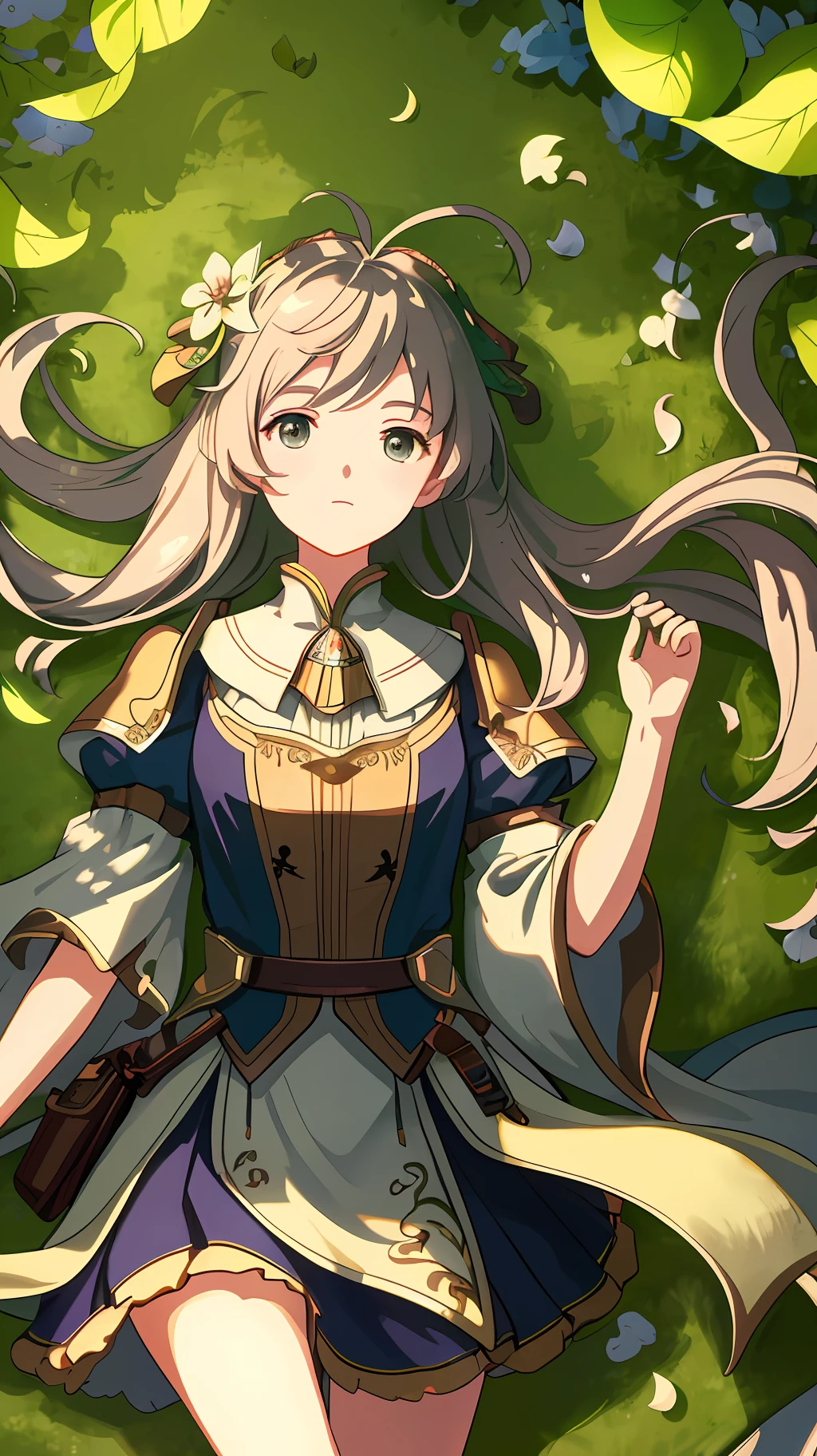Masterpiece, best quality, (very detailed CG unity 8k wallpaper) (best quality), (best illustration), (best shadows) Nature's delicate leaves petals of various colors falling in the air light Tracking, super detailed --v6