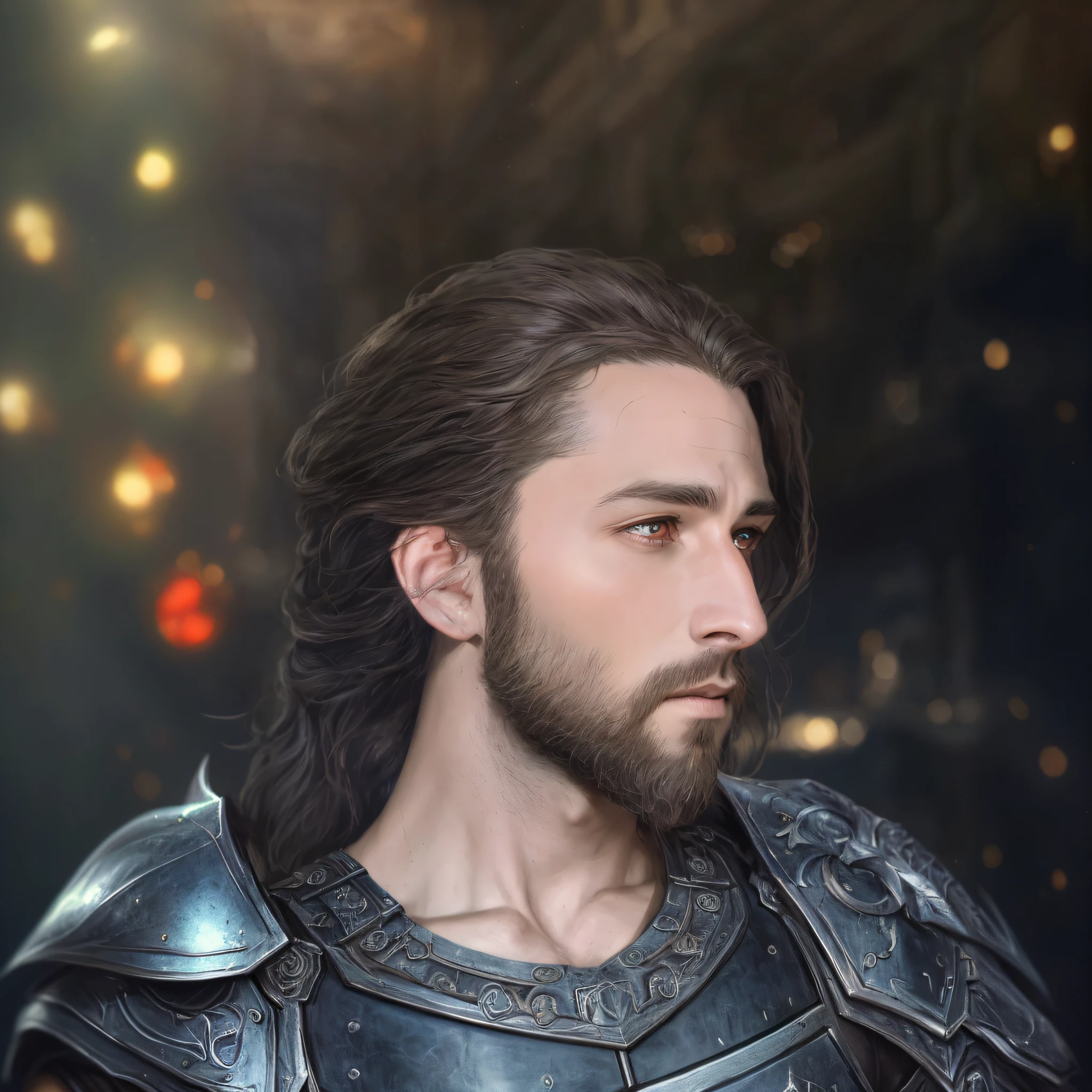arafed man with long hair and beard wearing black armor, bright red eyes, male fantasy portrait, detailed matte fantasy portrait, fantasy concept art portrait, detailed character portrait, a portrait of a male elf, fantasy character portrait, character art portrait, digital fantasy portrait, wild fin portrait, fantasy art portrait,fantasy portrait,epic fantasy art portrait,fantasy genre portrait,cute male elf,red eyes,