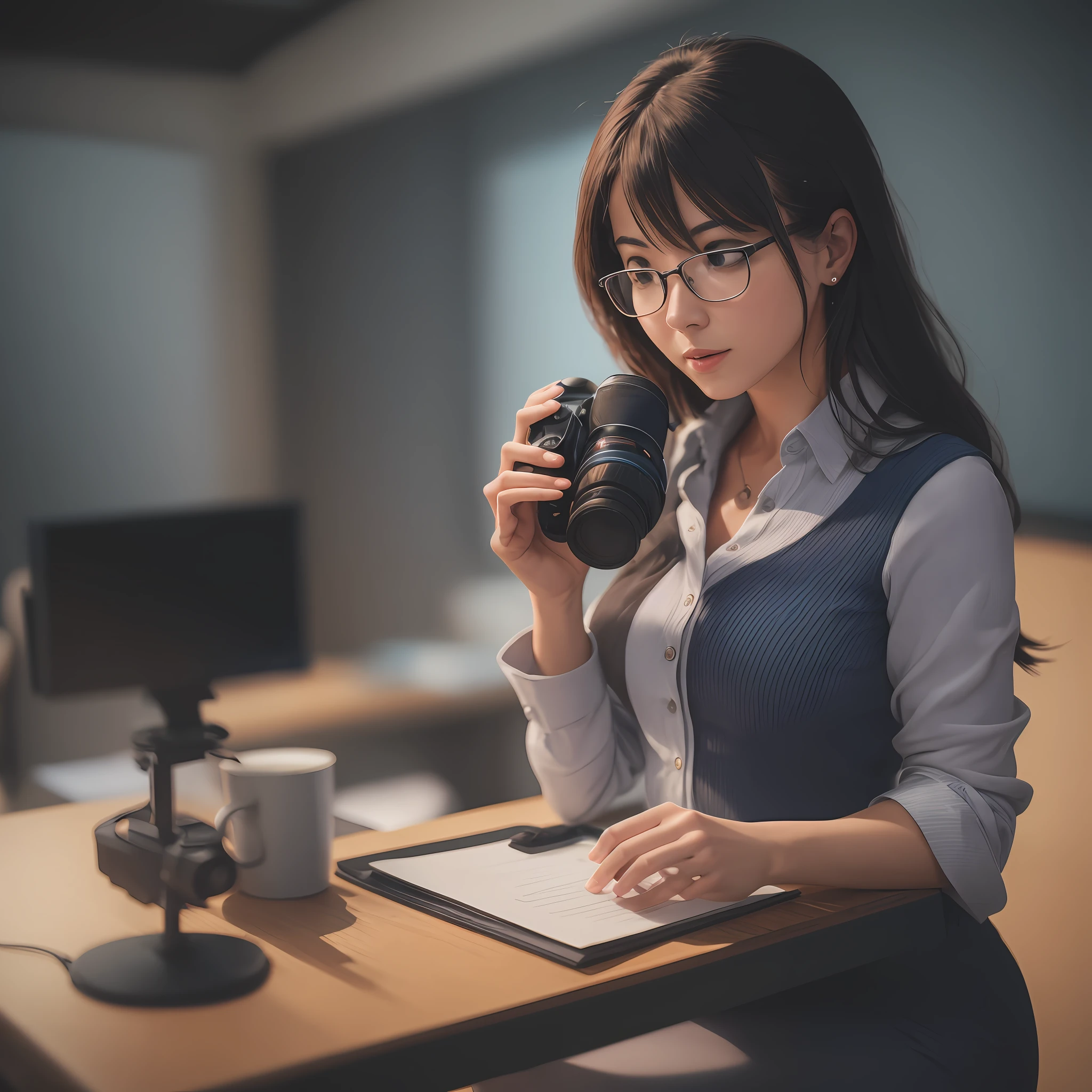 "A detailed image of an intelligent woman giving a captivating TED talk during the morning, taken with a professional DSLR camera, using a telephoto lens with cinematic lighting --ar 16:9 --s 1000 --v 5" --auto --s2