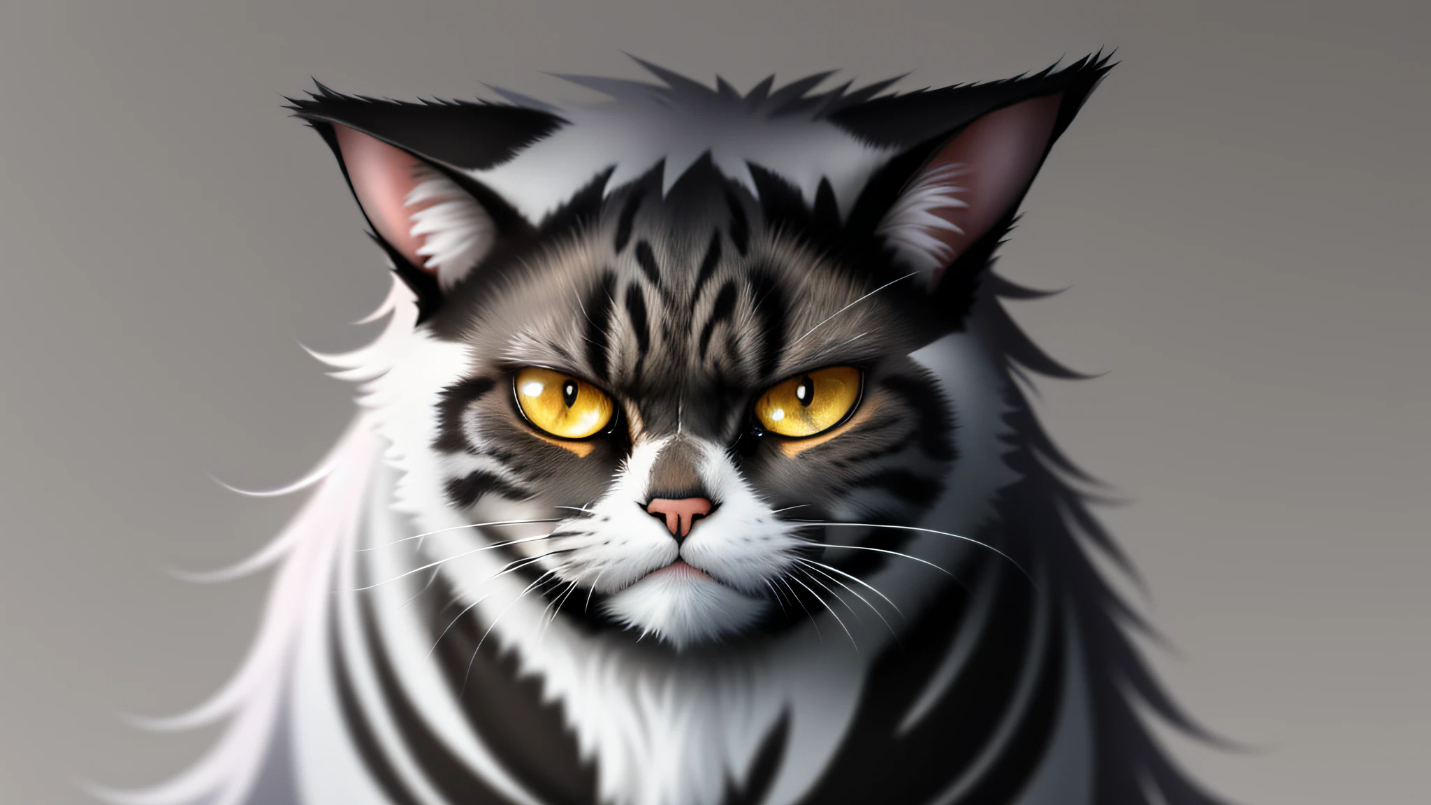 drawing of a cat with a sad face and a sad expression, intense line art, angry cat, cat head, cat face, anime cat, scowling, grumpy, with pointy ears, sad cat, cynical face, an angry expression, highly detailed angry anime face, drawn with photoshop, angry look, angry looking, frowning expression, looking angry