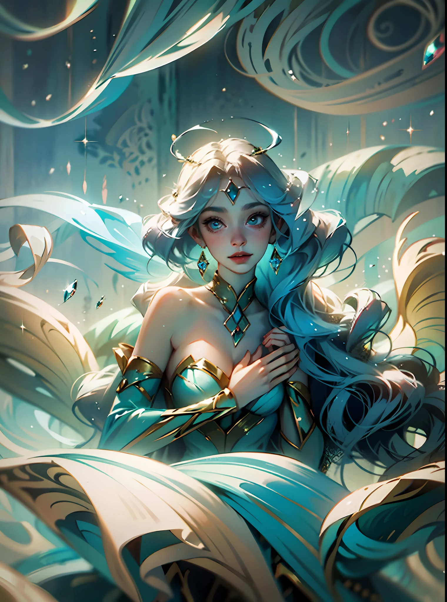 there is a woman with a fairy wings sitting on a bed, fairy aesthetics, beautiful adult fairy, beautiful fairy, portrait of a fairy, beautiful fairies, fairycore, ethereal fairytale, beautiful fairie, portrait of fairy, fairylike, ethereal wings, faerie, beautiful adult book fairy, close eyes, ethereal fantasy, smiling as a queen of fairies, queen of the fairies, ((masterpiece)),16k,uhd