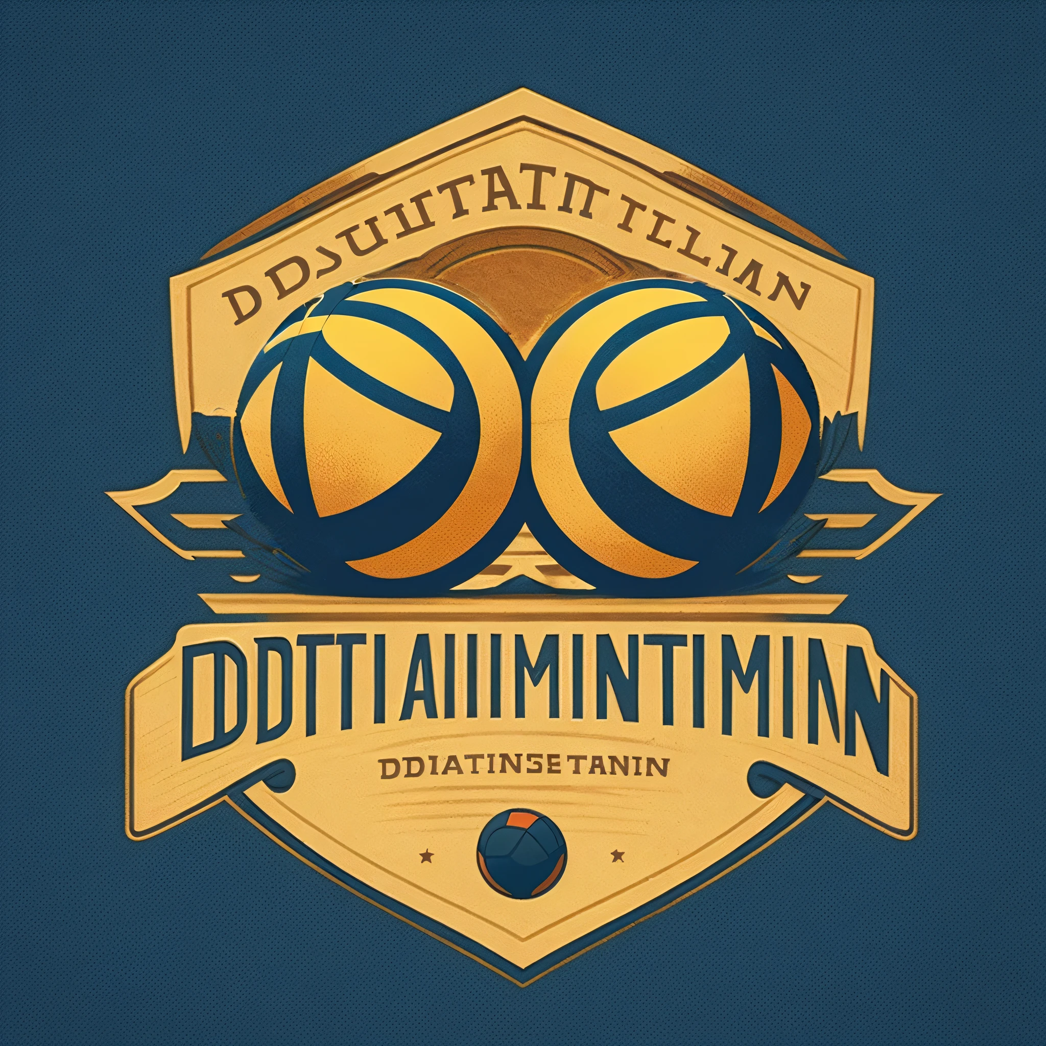 Two volleyballs in retro style, matching the rest of the image. sepia and blue tones, vector art, adobe illustrator --auto --s2