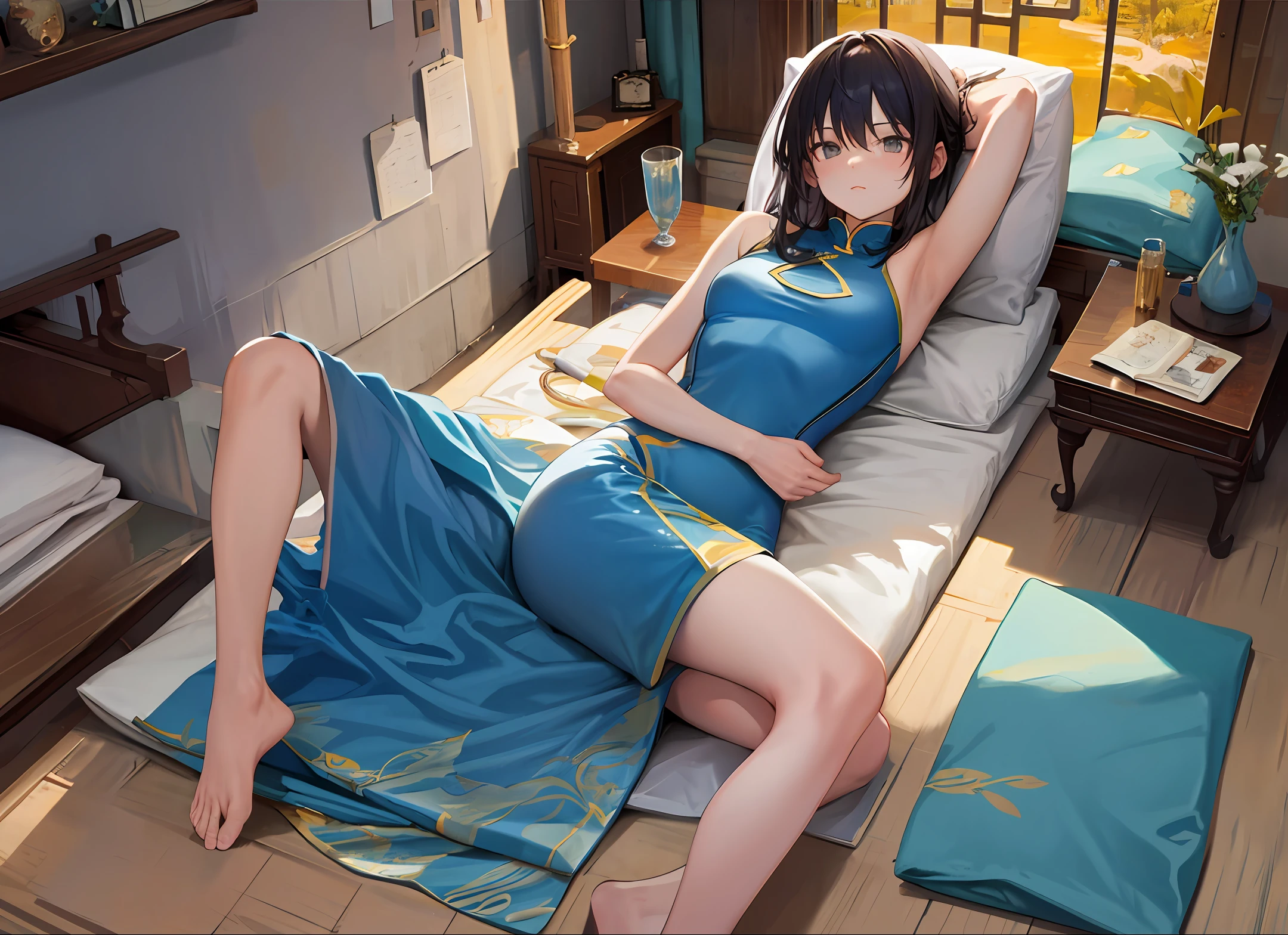 Douluo Continent, Tang Wutong, bedroom, lying, swimsuit