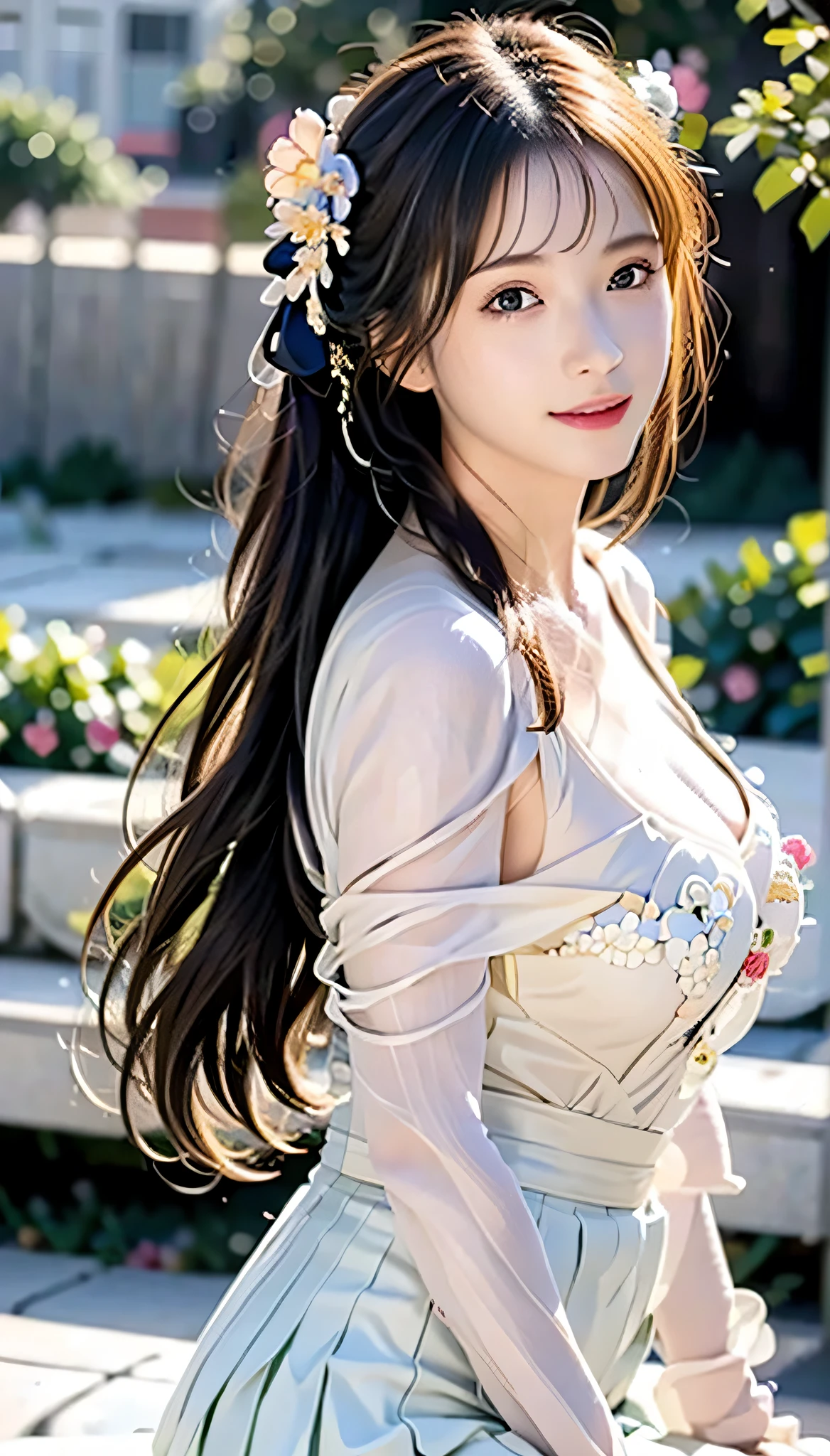 Masterpiece, best quality, (realistic, photorealistic: 1.37), 8k, an extremely refined and beautiful, amazing, fine details, official art, ridiculous, incredibly ridiculous, huge file size, super detailed, extremely detailed, beautiful detailed girl, 1 girl, (perfect female figure), full body picture, yellow skirt, background on sofa.