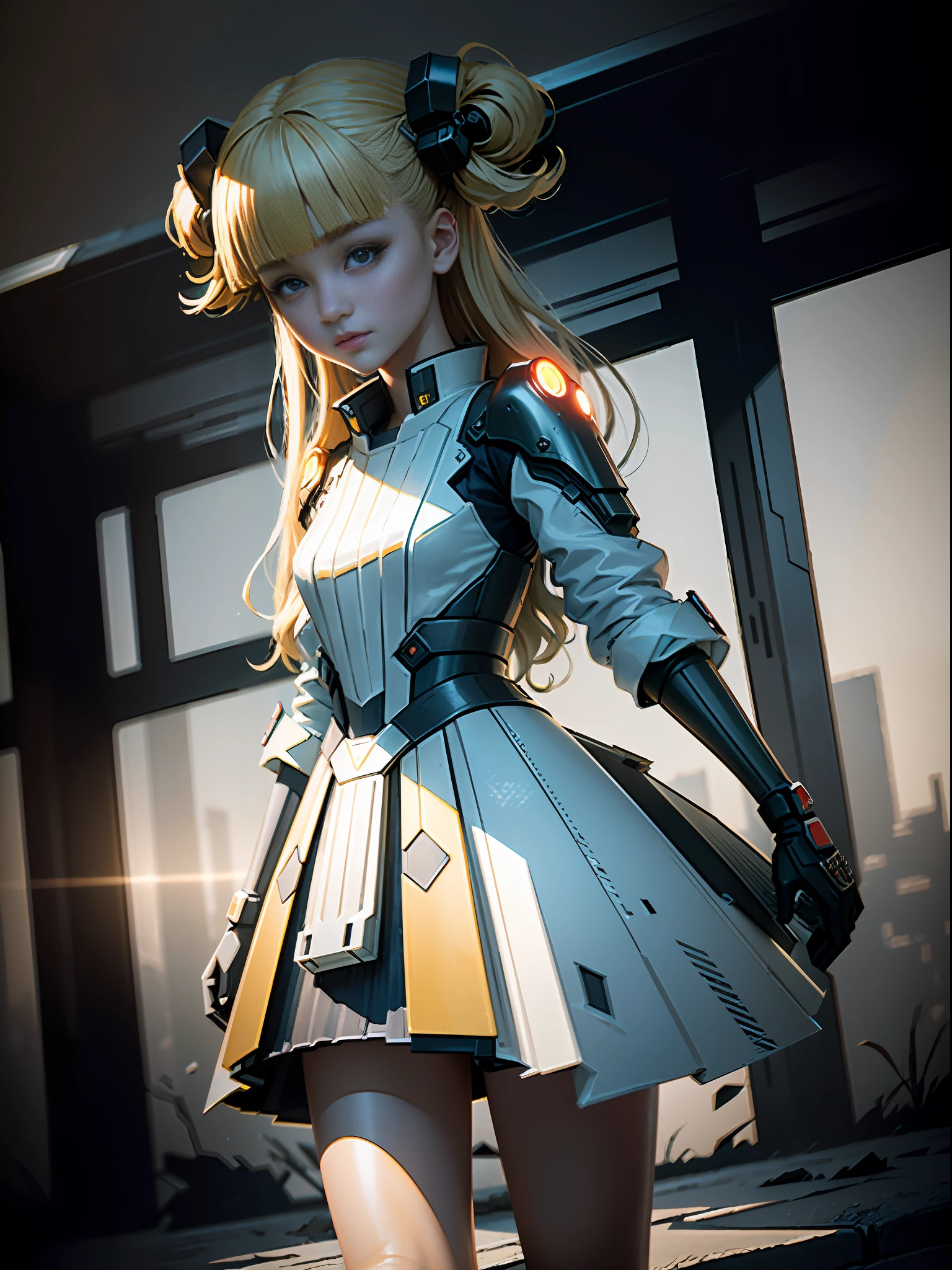 ((Best quality)), ((masterpiece)), (highly detailed:1.3), 3D,Shitu-mecha, beautiful cyberpunk women with her mecha in the ruins of city from a forgoten war, ancient technology,HDR (High Dynamic Range),Ray Tracing,NVIDIA RTX,Super-Resolution,Unreal 5,Subsurface scattering,PBR Texturing,Post-processing,Anisotropic Filtering,Depth-of-field,Maximum clarity and sharpness,Multi-layered textures,Albedo and Specular maps,Surface shading,Accurate simulation of light-material interaction,Perfect proportions,Octane Render,Two-tone lighting,Low ISO,White balance,Rule of thirds,Wide aperature,8K RAW,Efficient Sub-Pixel,sub-pixel convolution,luminescent particles,light scattering,Tyndall effect