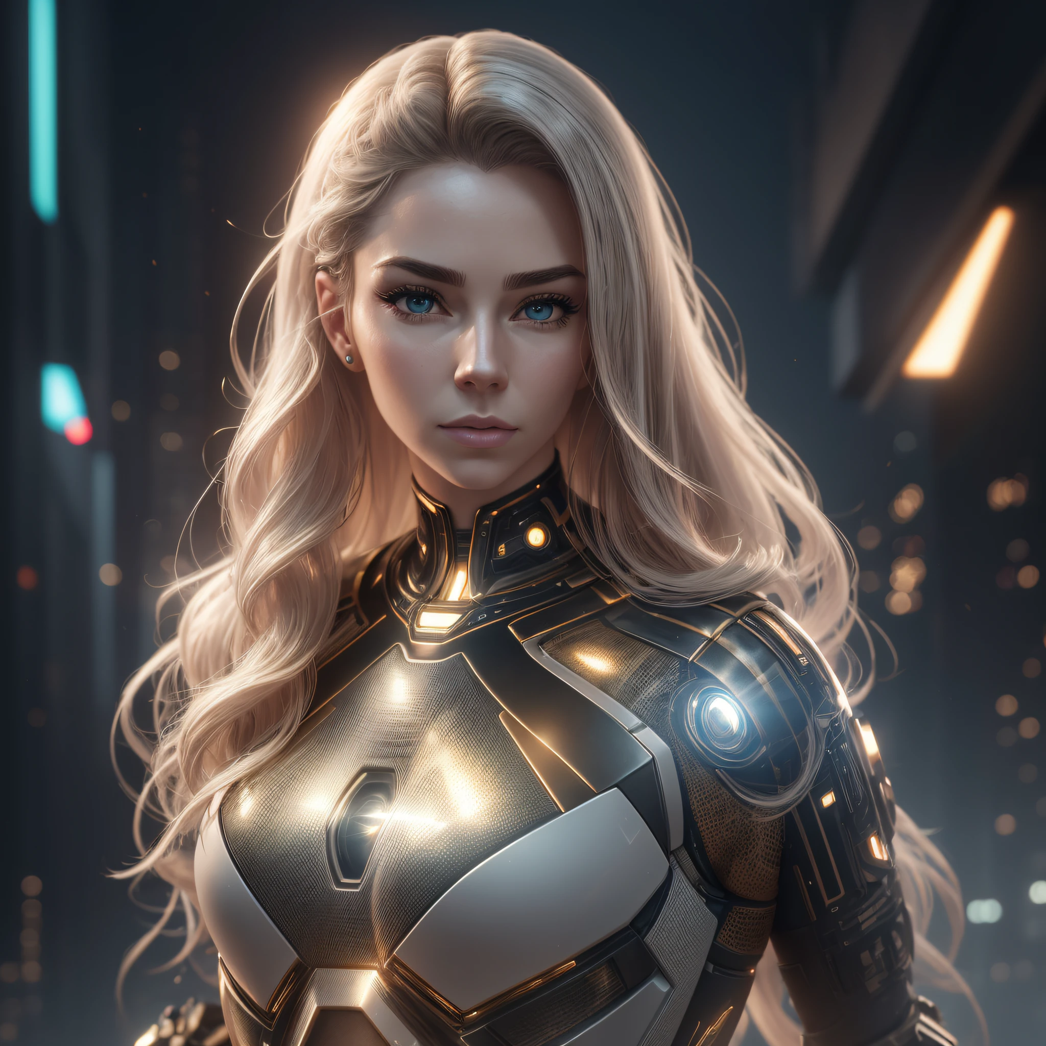 a woman 30 years old ultra detailed 3D complex, realistic rendering of skin texture, hyper-realistic, hyper realistic human hair, hair with natural and loose movement, detailed hair, Vanessa kirby hair, realistic photo, cyfy style android, luxurious cyberpunk, human face, realistic model, transparent white acrylic body, realistic human body parts, sensual poses, thigh height photo,  Ultra realistic chips, 8K cyborg structure, mysterious expression, 8k textures, ultra detailed, studio light, ring of light, beautiful lus, minimalist luxury setting, best rendering, masterpiece, 8k wallpaper, masterpiece --auto --s2