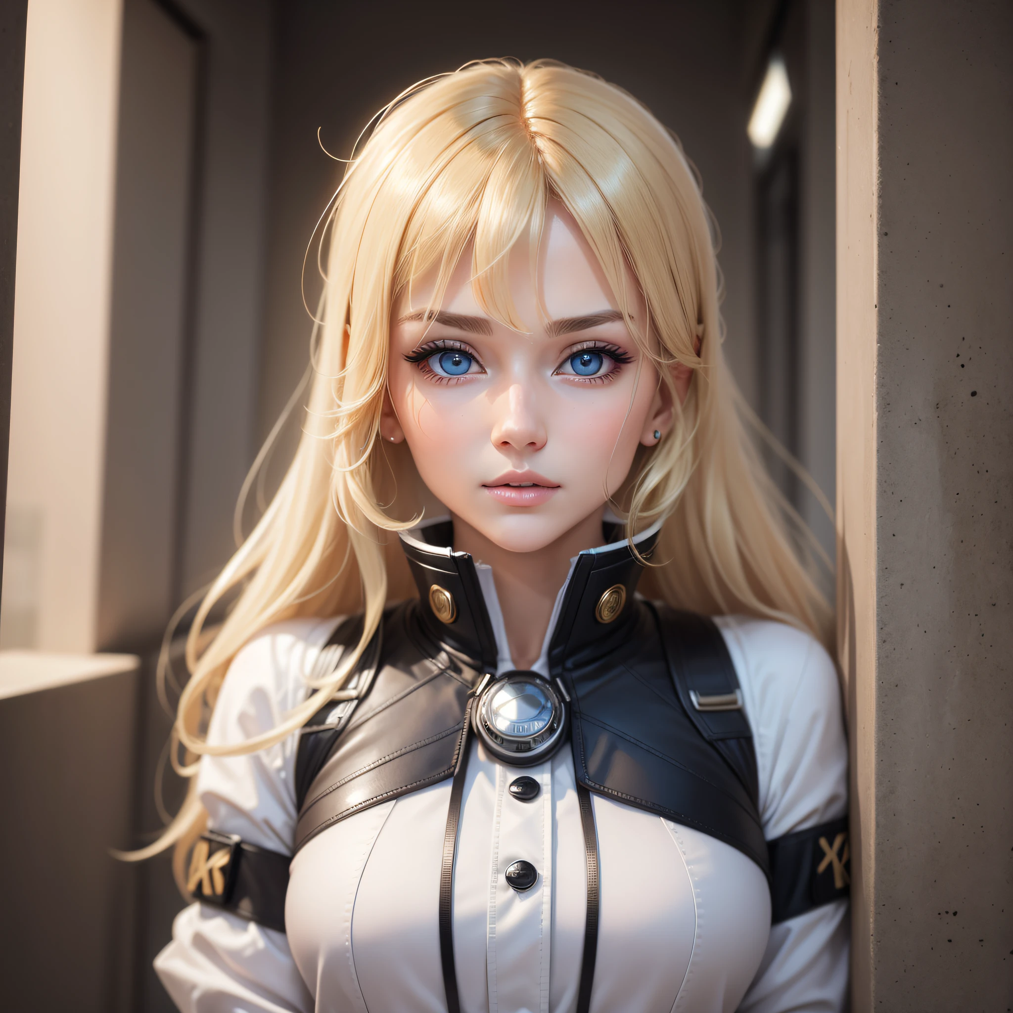 (Top Quality, 8k,) Beauty Blonde, Big: 2.0, Reporter, Delicate Eyes, City Report, Super Delicate Face, Long Eyes, --auto --s2