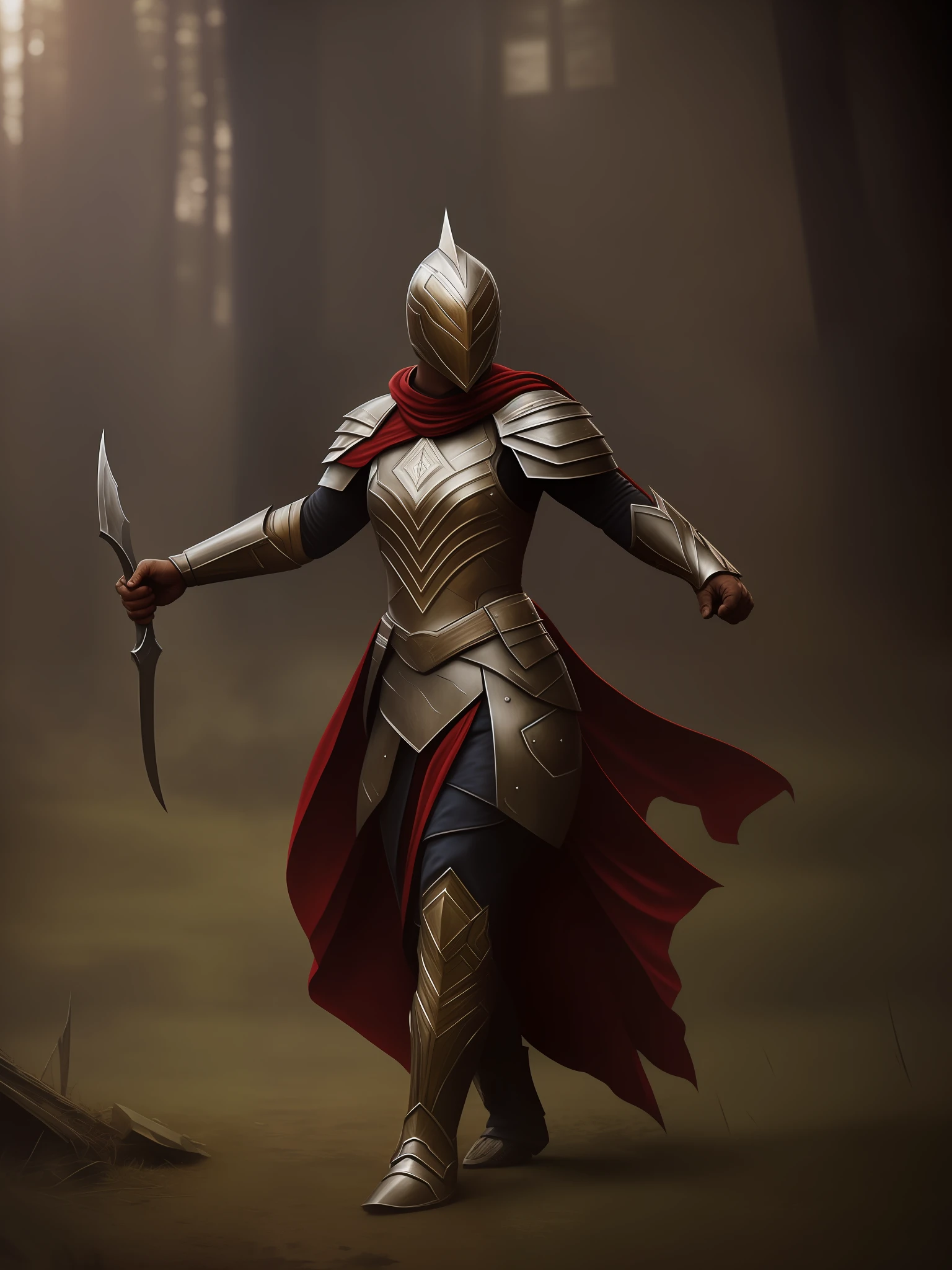 a warrior superhero, female, wearing an armor, photorealistic