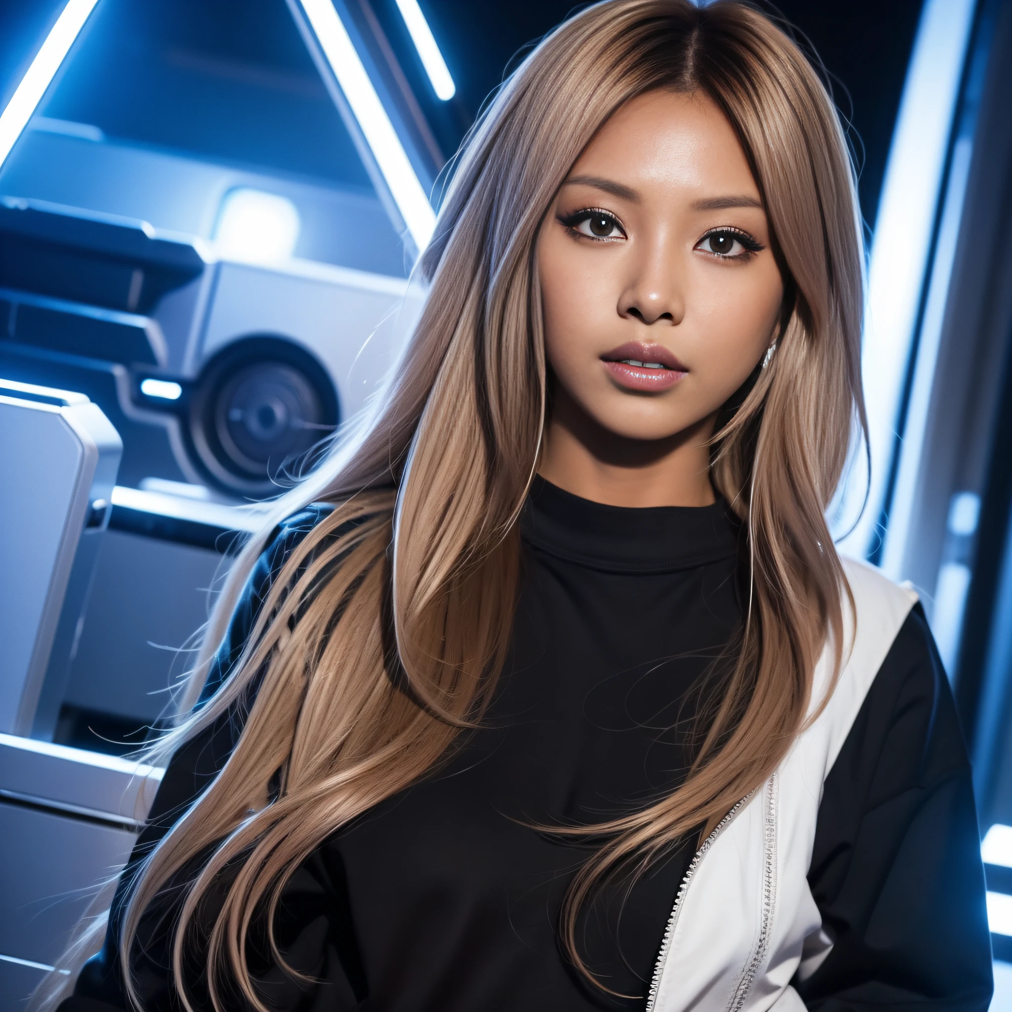 gyaru, dark-skinned, cyborg, in universe