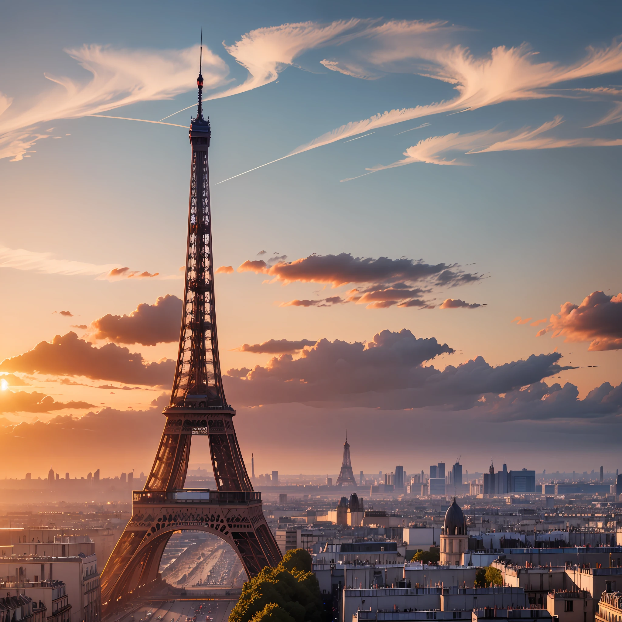 Paris at sunset --auto --s2