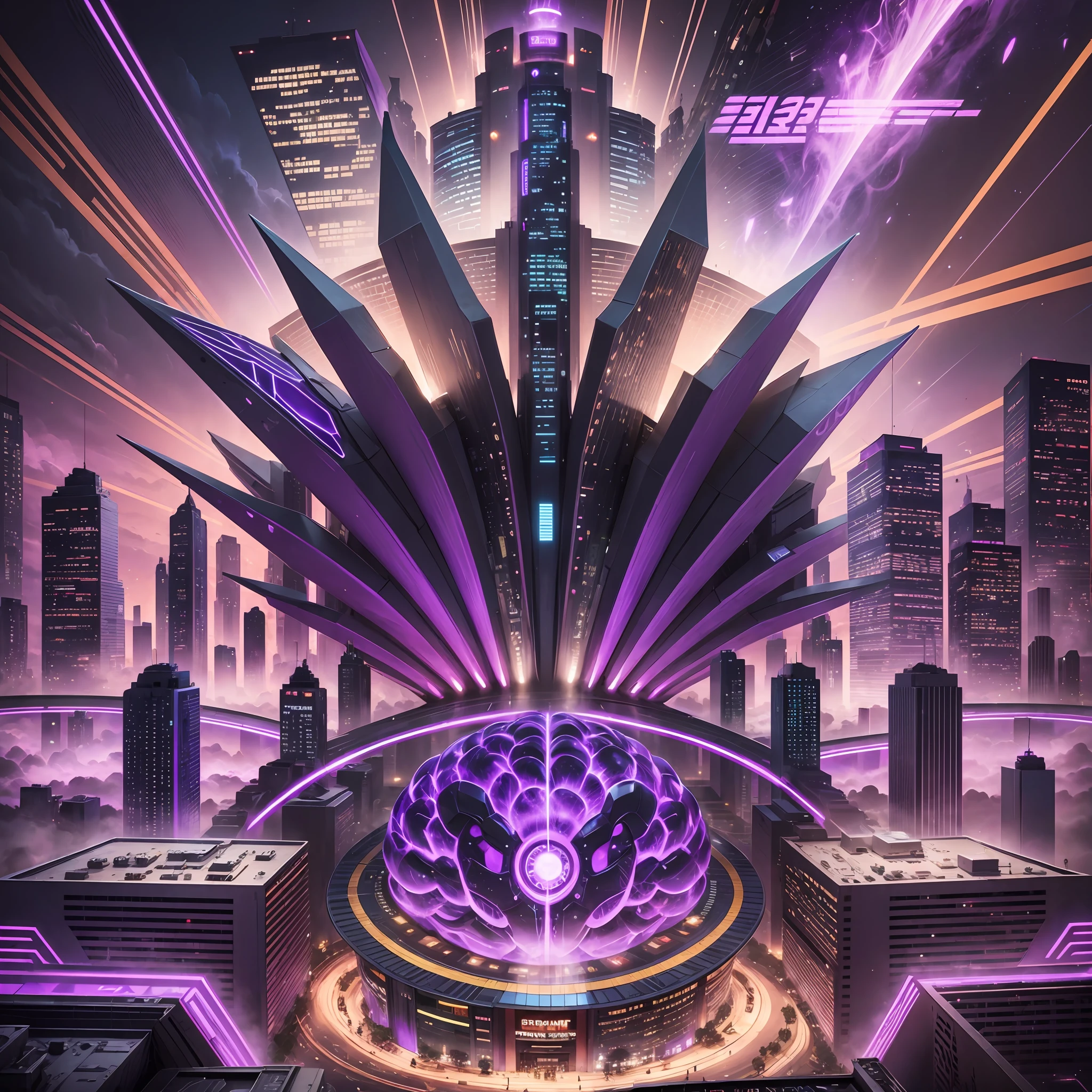 Giant Electronic Brain, Purple Background, Casino Background --auto --s2