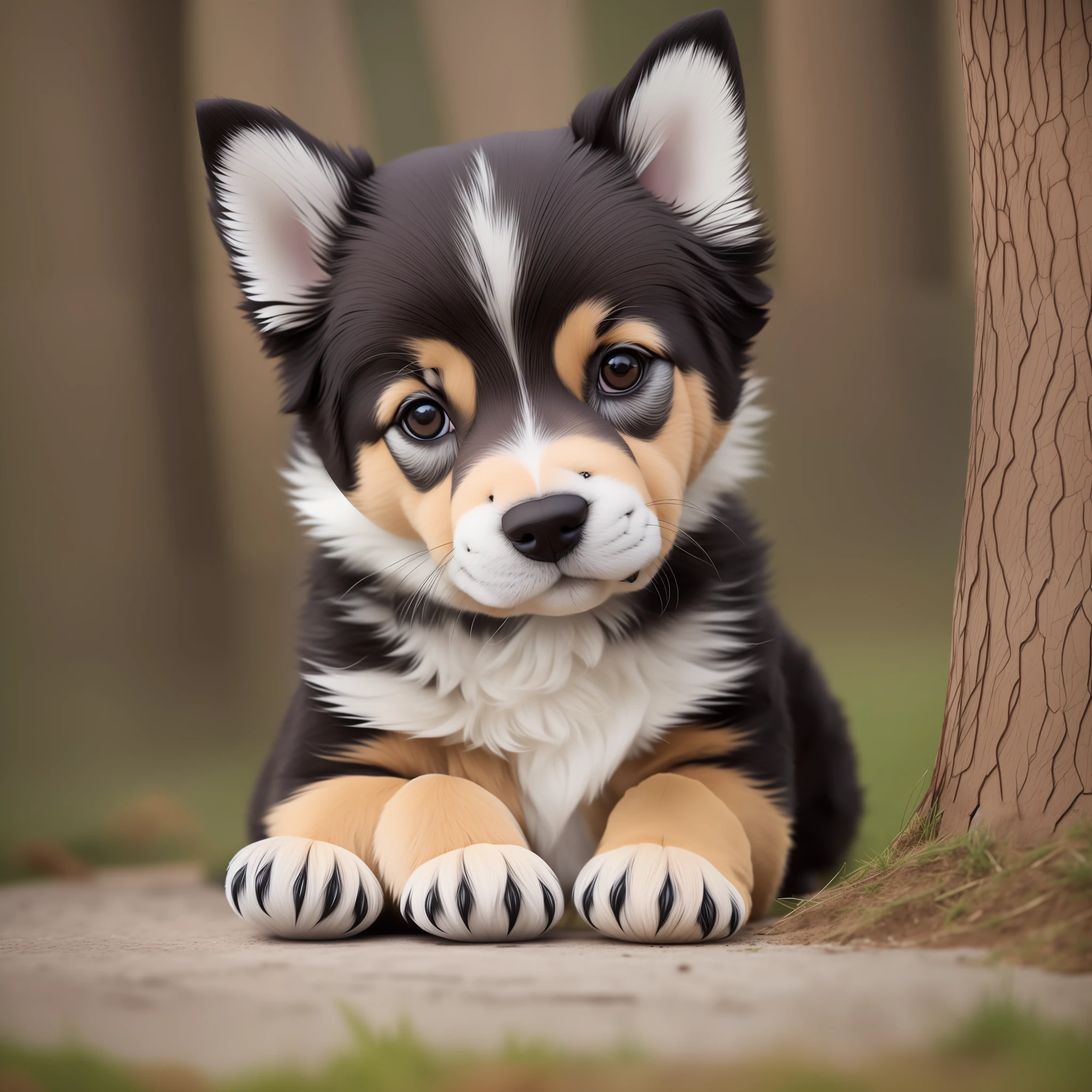 (cuddly+cute+realistic) canine, an adorable FHD puppy.