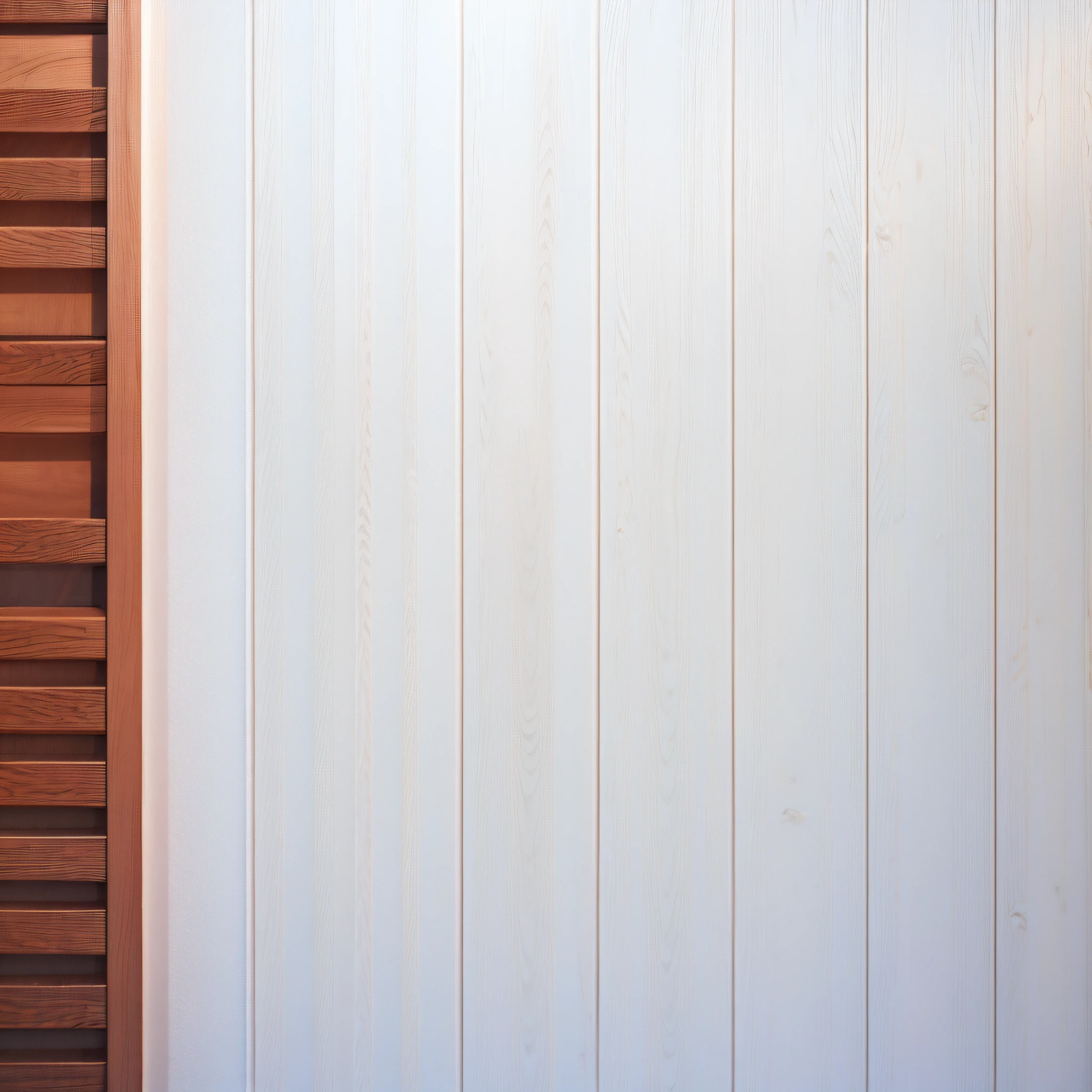 White wood grain walls