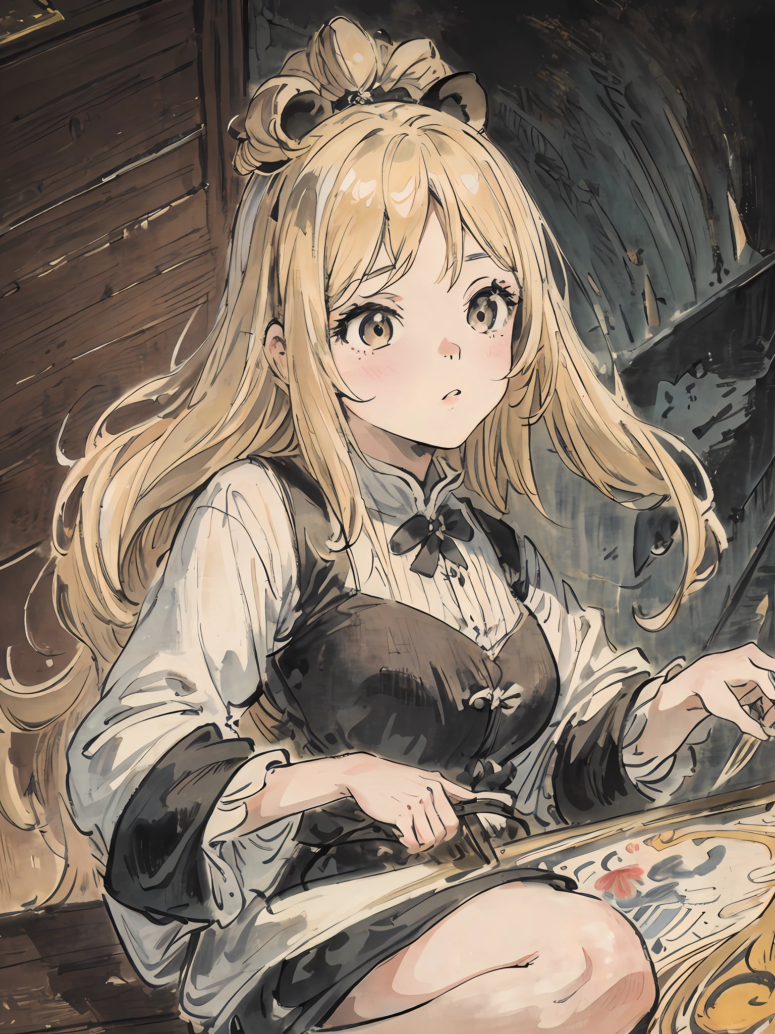 Masterpiece, Superb Girl, Best Girl, Best Beauty, World Masterpiece Theater, Super Fine, Extreme Quality, Extreme Quality, Blonde, High Resolution, Need for Good, 1girl, Extreme Illustration, Looking at the Audience, Impasto, Canvas, Oil Painting, Realistic, Realist, Real, Panda, Panda, Genki Girl