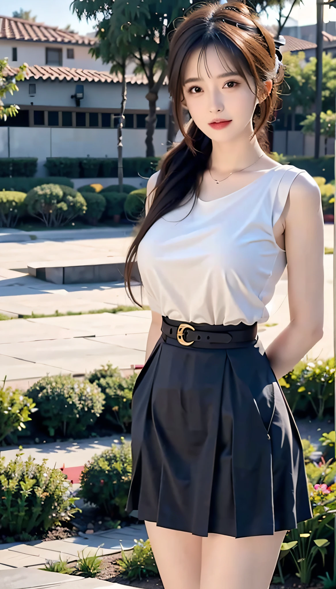 Masterpiece, Best Quality, (Realistic, Photorealistic Photo: 1.37), 8K, An Extremely Delicate and Beautiful, Amazing, Fine Details, Official Art, Ridiculous, Incredibly Ridiculous, Huge File Size, Ultra Detailed, Extremely Detailed, Beautiful Meticulous Girl, 1 Girl, (Perfect Female Figure), Full Body, Short Skirt,