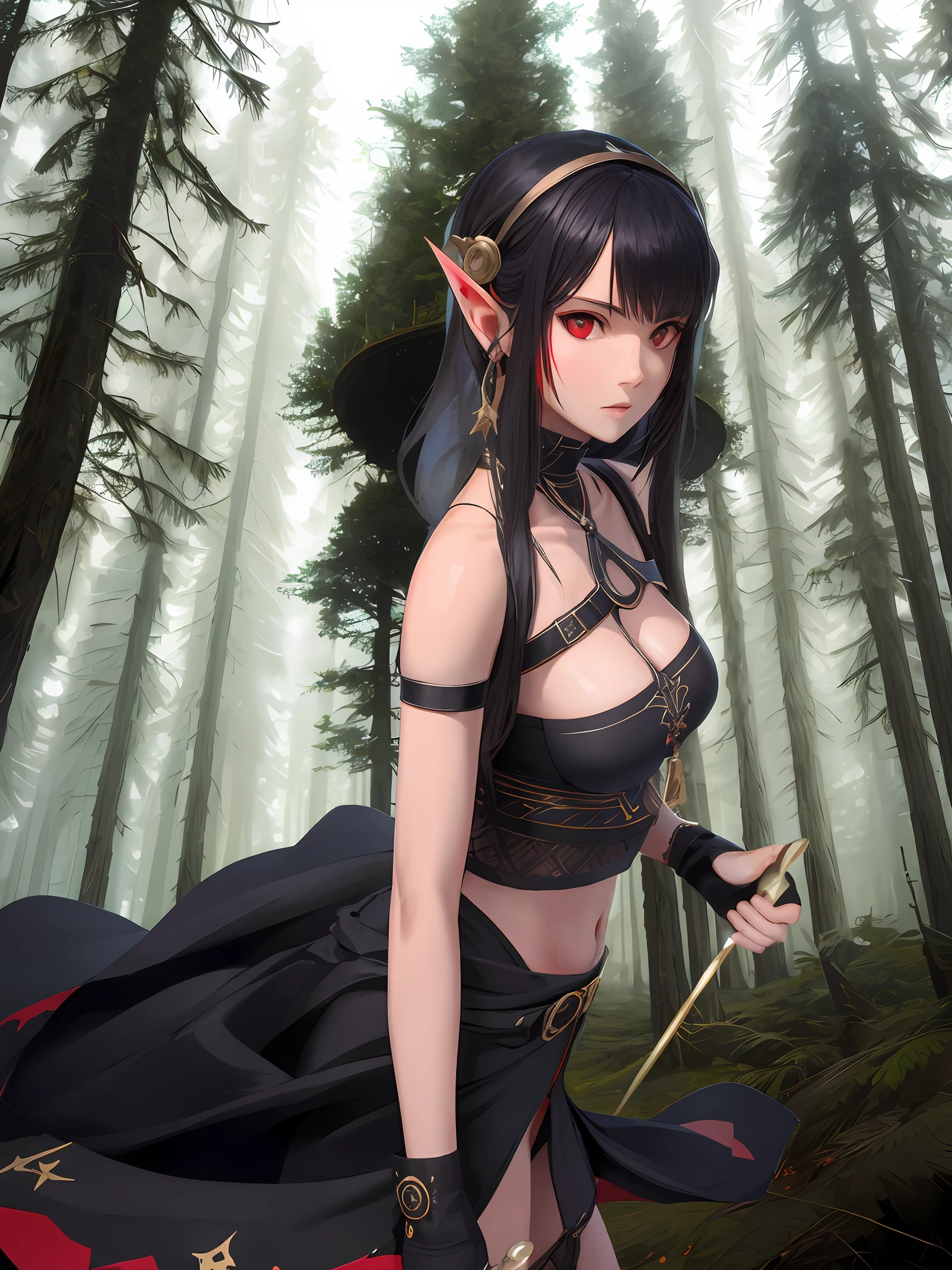masterpiece , best quality , red eyes