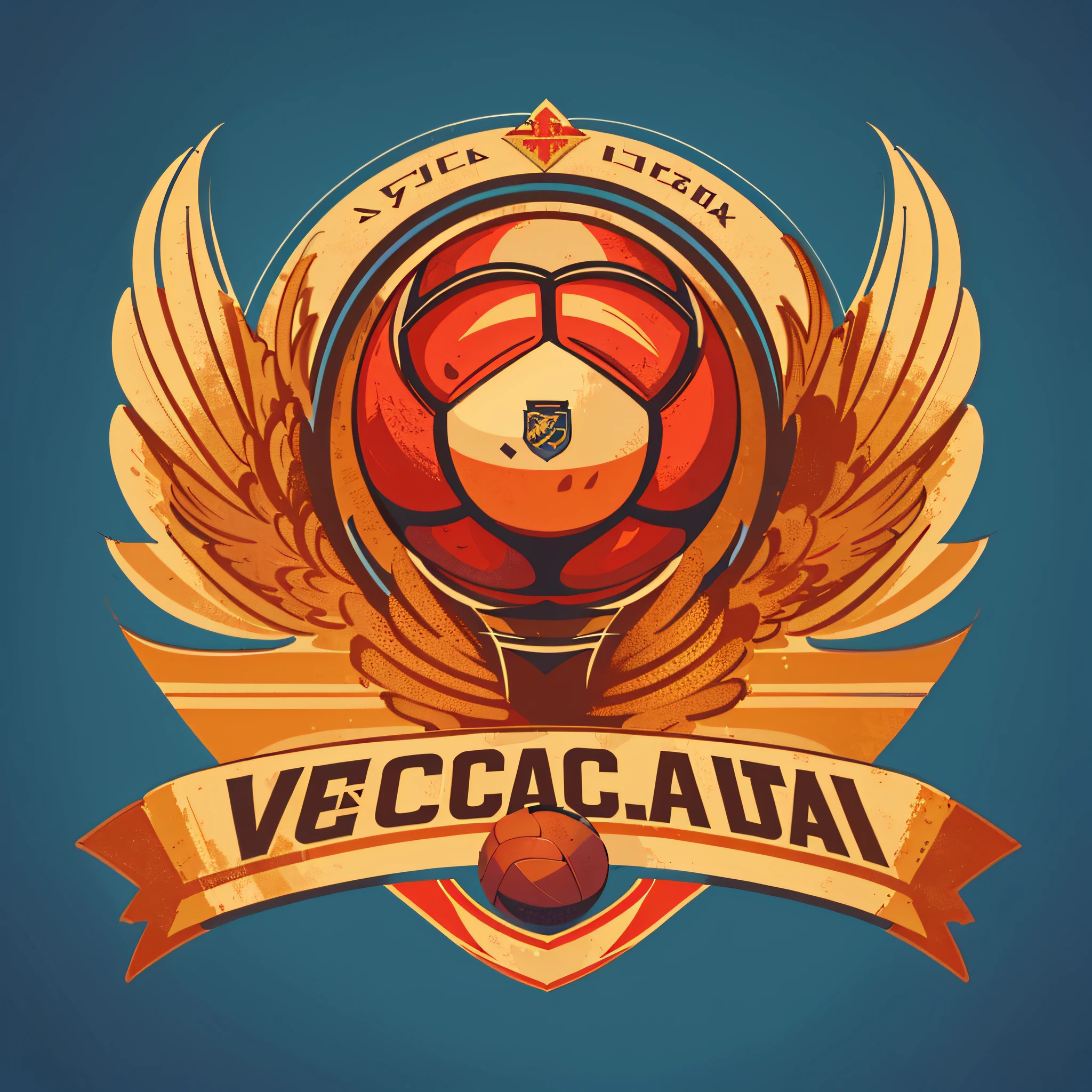 a closeup of a volleyball with wings and a ribbon, vector logo, vector, soviet era, vector art, vector art, vector art logo, vector illustration, vector image, by Viktor Oliva, vector", vector icon, inspired by Václav Brožík, vector vector art hd jesper ejsing, highly detailed vector art --auto --s2