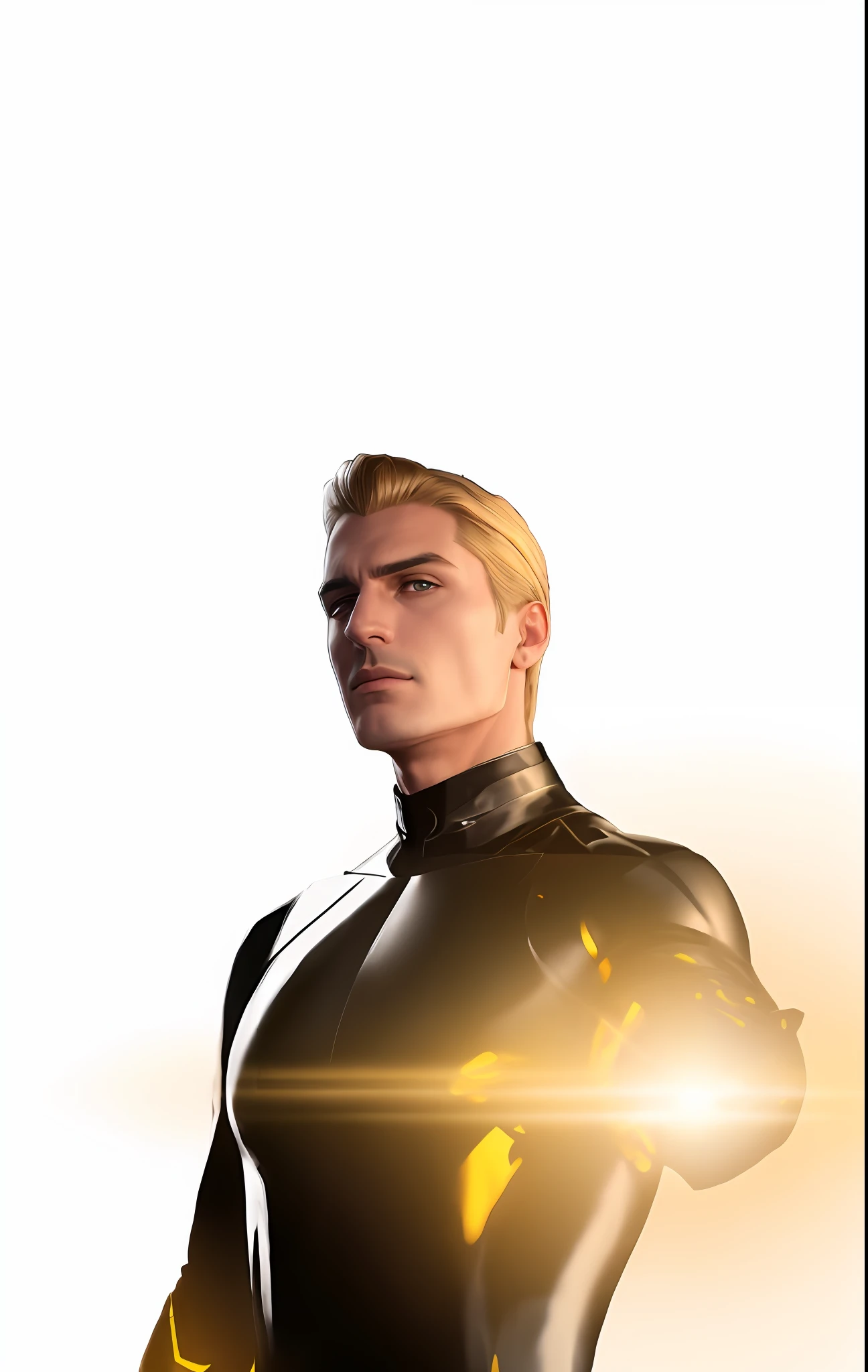 blond man in black leather outfit looking at camera with black background, highly detailed vfx portrait, xqc, highly detailed vfx portrait of, cinematic bust portrait, paul atreides as emperor of dune, cinematic close-up bust shot, 8k portrait render, cinematic bust shot, godsent, portrait of adam jensen, maxwell render, promo art, imperial portrait --auto --s2