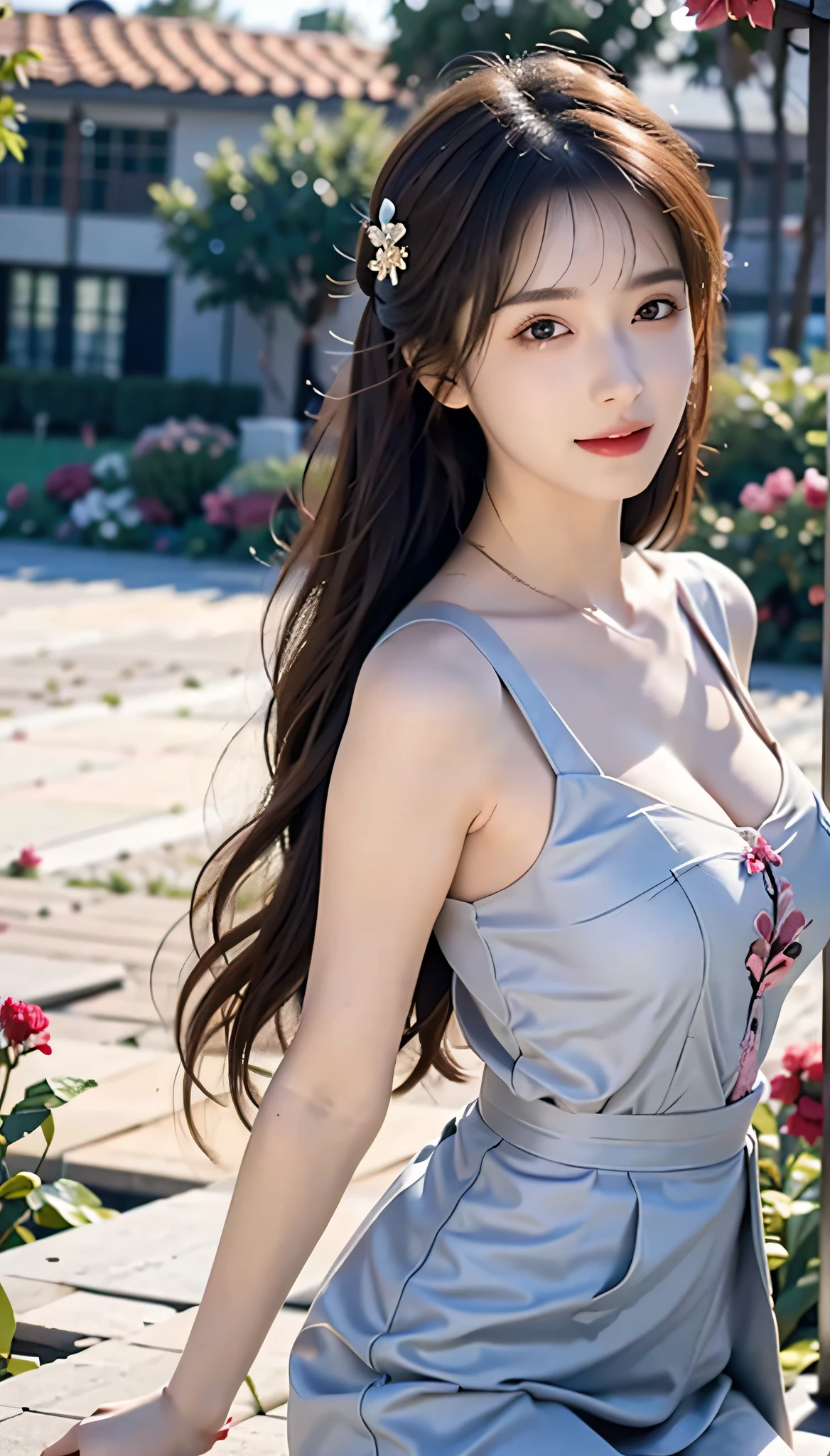 Masterpiece, Best Quality, (Realistic, Photorealistic Photo: 1.37), 8K, An Extremely Delicate and Beautiful, Amazing, Fine Details, Official Art, Ridiculous, Incredibly Ridiculous, Huge File Size, Ultra Detailed, Extremely Detailed, Beautiful Meticulous Girl, 1 Girl, (Perfect Female Figure), Full Body, Short Skirt,