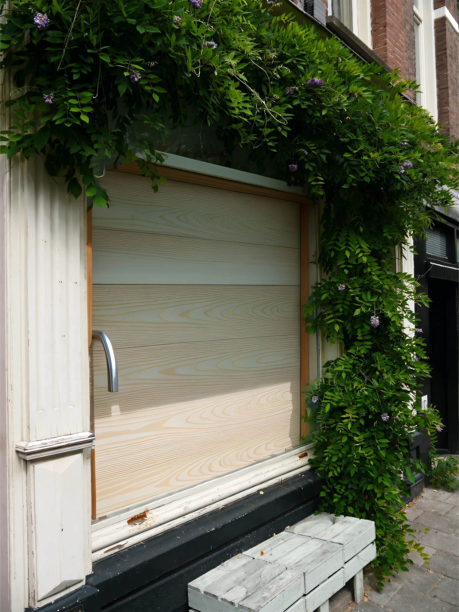 White wood grain walls
