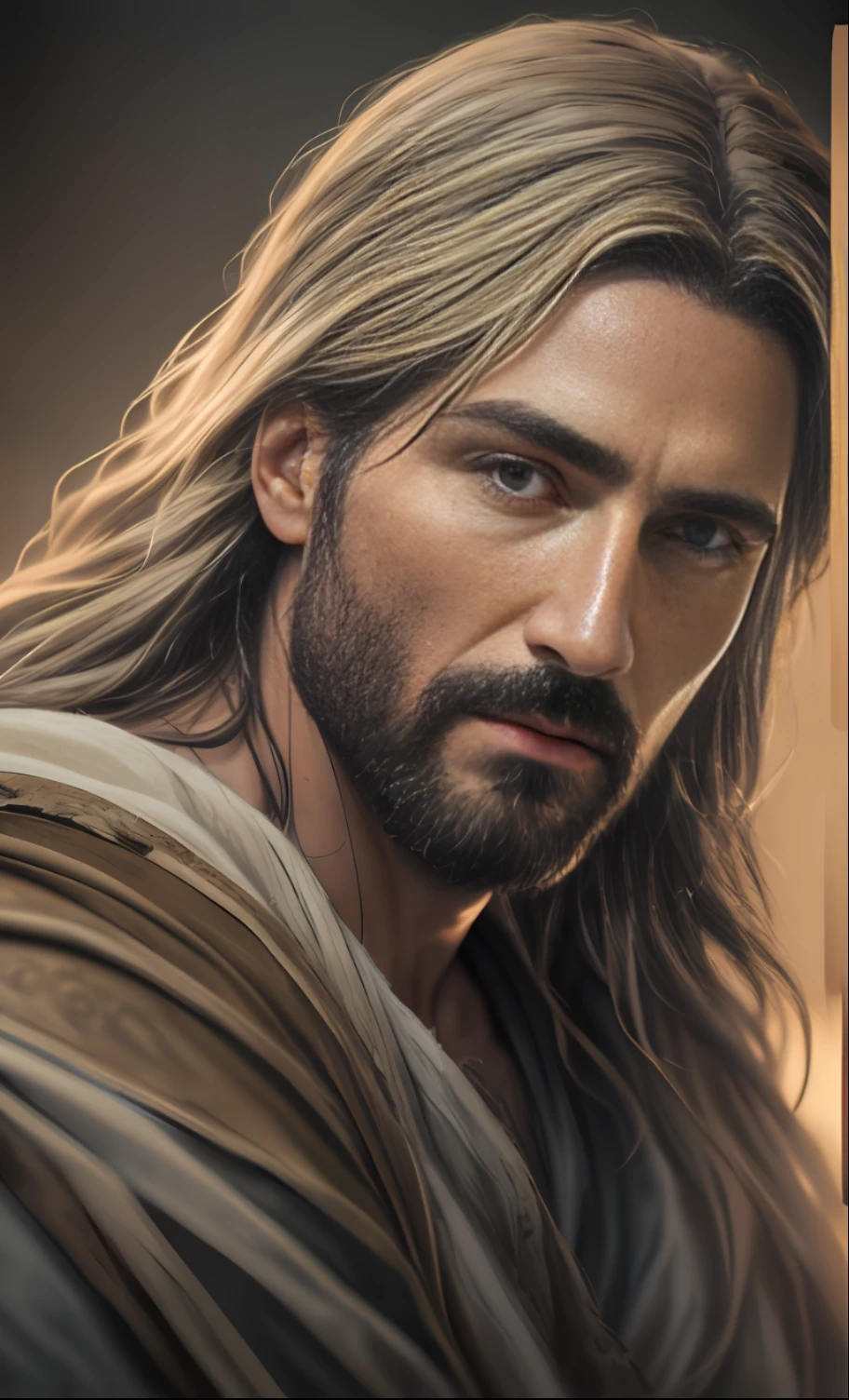 JESUS CHRIST DARK PHOTO: realistic epic, soft cinematic portrait, adobe lightroom, photographic lab, highly detailed, faded, (neutral colors: 1.2), (hdr: 1.4) , (soft colors:1.2), hyperdetailed, (artstation:1.4), cinematic, warm lights, dramatic light, (intricate details:1.1), complex background, (rutkowski:0.66), (blue and orange:0.4)