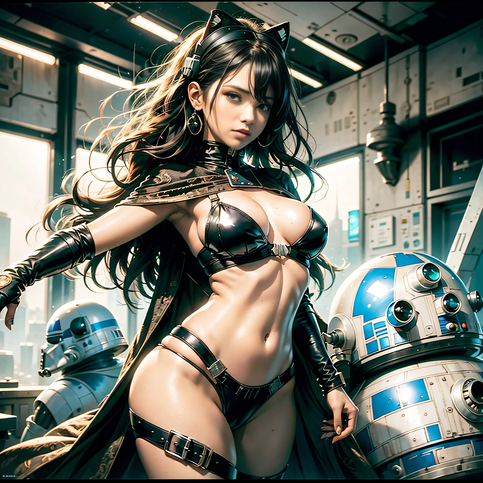 SunWar "Star Wars Xwing R2D2" conceptual Future "Heavy Metal" Devastating Mandolorian pure female aesthetics lower key:1.3 close:1.3 fire-follets Will-o'-the-wisp "luis Royo" dazzling women walking slowed down playing Cosplay "Princess":1.4 "Leia":1.4 "Nathalie Portman":1.4 Pilots jacket cowboy 38years sunLight luminescence ultra pro-photorealistic optimal detail qualities precise details:1.3 SLR resolution max perfection improved graduated Octane rendered UHD XT3 16K DSLR HDR UnrealEngine5 analog real shadows:1.3 3dcg saturated body:1.4 faces:1.4 cheekbone effects embarrassed glow beautiful:1.4 eyes:1.4 opals iris lazulis turquoise pupils eyeliner open mouth teeth obvious smiles dark hairstyles short bangs:1.3 ecstatic:1.0.1 floating jackets fixed symmetrical body athletes oiling eccentric cape levitating shoulder-off white shirt lace clavicles papillotes navy thick leathers varied breasts pointed:1.4 satin supports Felt Bikini Skirt:1.4 Matching Loose Swinging Spinels Navel:1.3 Depths:1.3 Revealing Pubic Pubis Pubis-Hairy Obvious Covered:1.3 Underwear Waist Chastity-Belt Padlock Gold ornate silver agate tied garters thick thighs legs high volumetric Gothic stainless steel boots ornate onyx ruby invokes delicate incandescents Unity Toys Crystalline DoF X-Wing (EOS R6 135mm 1/1250s f/2.8 ISO400) R2D2 Mechanized adaptable ion Canon DoF mannequins "wide Sabre"  dramatic fully clothed mounts armor heavy chrome metallic covered flat bands fathoms richly decorated coppers:1.2 fullbodye "Darth Vader" background:1.3 sharpness equirectangular 360 headphones+antenna decorated rune Pearl embroidered plasma glyphs lava Tourmaline DoF engravings [(masterpiece 1,3) (Willi Baumeister:1.1) (John T. Biggers:1,2)::17 Alessandro Casagrande, Greg Rutkowski, Sally Mann Guweiz and James Jean tattoo CGSCOSITY (by Michelangelo)] Bruce Weber girls raw varied etc.