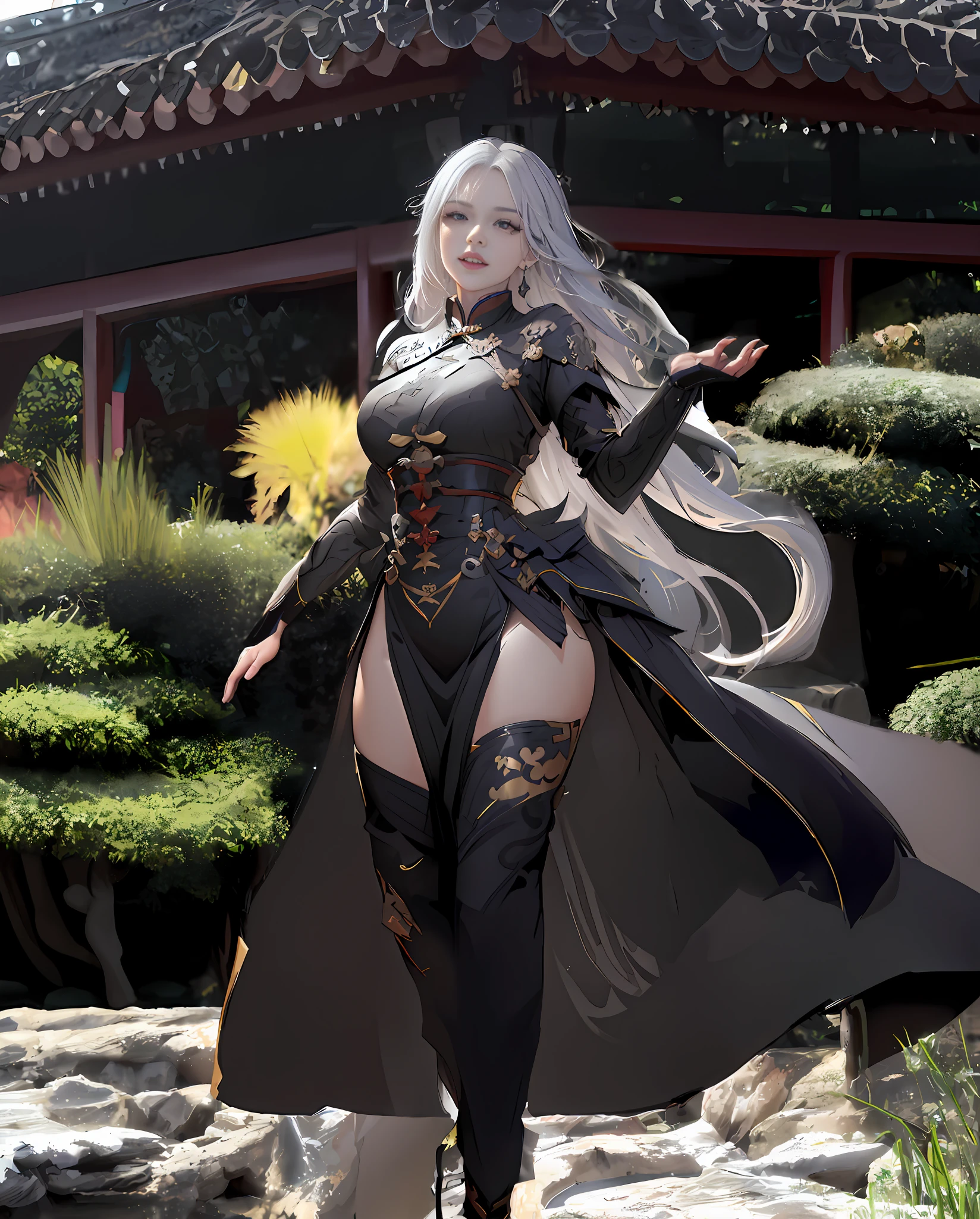 araffe dressed in a black outfit and a long cape, epic exquisite character art, 2. 5 d cgi anime fantasy artwork, stunning character art, 8k high quality detailed art, guweiz on artstation pixiv, by Yang J, guweiz on pixiv artstation, white haired deity, highly detailed exquisite fanart, chengwei pan on artstation