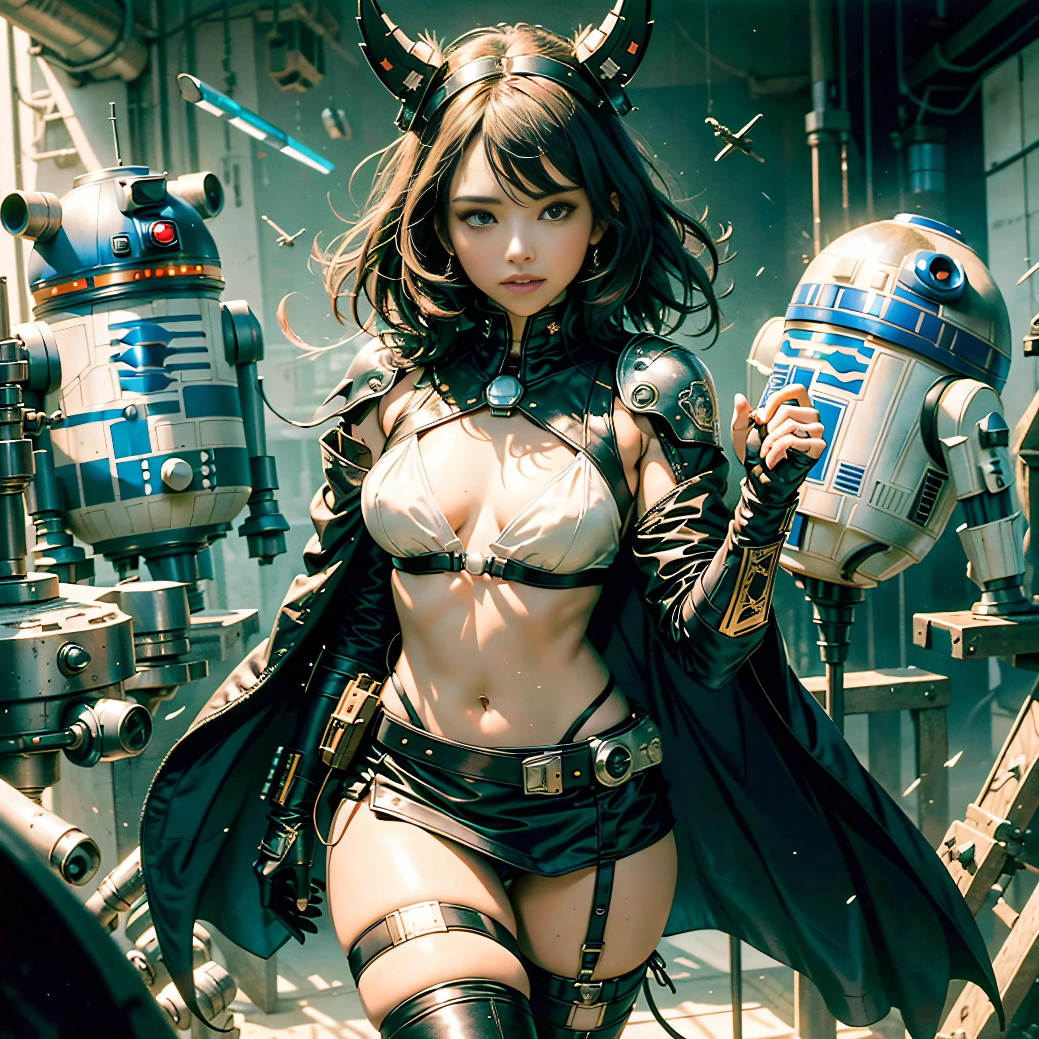 SunWar "Star Wars Xwing R2D2" conceptual Future "Heavy Metal" Devastating Mandalorian pure female aesthetics lower key:1.3 close:1.3 fire-follets Will-o'-the-wisp "luis Royo" dazzling women walking slow motion playing Cosplay "Princess":1.4 "Leia":1.4 "Nathalie Portman":1.4 Pilots jacket cowboy 38years sunLight luminescence ultra pro-photorealistic optimal detail qualities precise details:1.3 SLR max resolution perfection graded improved Octane rendered UHD XT3 16K DSLR HDR UnrealEngine5 analog real shadows:1.3 3dcg saturated body:1.4 faces:1.4 cheekbone effects embarrassed glow beautiful:1.4 eyes:1.4 opals iris lazulis turquoise pupils eyeliner open mouth teeth obvious smiles dark hairstyles short bangs:1.3 ecstatic:1.0.1 floating jackets fixed symmetrical body athletes oiling eccentric cape levitating shoulder-off white shirt lace clavicles papillotes navy thick leathers varied breasts pointed:1.4 satin supports Felt Bikini Skirt:1.4 Matching Loose Swinging Spinels Navel:1.3 Depths:1.3 Revealing Pubic Pubis Pubis-Hairy Obvious Covered:1.3 Underwear Waist Chastity-Belt Padlock Gold ornate silver agate tied garters thick thighs legs high volumetric Gothic stainless steel boots ornate onyx ruby invokes delicate incandescents Unity Toys Crystalline DoF X-Wing (EOS R6 135mm 1/1250s f/2.8 ISO400) R2D2 Mechanized adaptable ion Canon DoF mannequins "wide Sabre"  dramatic fully clothed mounts armor heavy chrome metallic covered flat bands fathoms richly decorated coppers:1.2 fullbodye "Darth Vader" background:1.3 sharpness equirectangular 360 headphones+antenna decorated rune Pearl embroidered plasma glyphs lava Tourmaline DoF engravings [(masterpiece 1,3) (Willi Baumeister:1.1) (John T. Biggers:1,2)::17 Alessandro Casagrande, Greg Rutkowski, Sally Mann Guweiz and James Jean tattoo CGSCOSITY (by Michelangelo)] Bruce Weber girls raw varied etc.