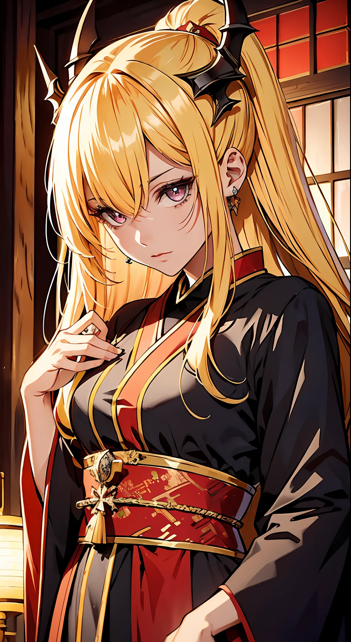 (((masterpiece))), (((best quality))), ((ultra-detailed)), (hyperrealistic), (highly detailed CG illustration), ((an extremely delicate and beautiful)),cinematic light, Create a stunning anime artwork that is currently trending on ArtStation, showcasing exquisite beauty and captivating aesthetics. The art piece should be highly detailed, featuring a compelling character and a visually appealing environment. The character in the artwork is a graceful and enchanting figure, radiating an aura of elegance. Pay close attention to intricate facial features, such as mesmerizing eyes with vibrant colors and delicate shading. The character's clothing should be designed with elaborate patterns, flowing fabrics, and rich textures, reflecting a blend of fantasy and contemporary fashion. Place the character in a captivating environment that enhances the overall appeal of the artwork. It could be a breathtaking natural landscape, a bustling futuristic cityscape, or a mystical realm filled with magical elements. Incorporate vibrant colors, dynamic lighting, and detailed background elements to create a sense of depth and immersion. Consider the latest trends in anime art, such as incorporating unique lighting effects, exploring creative composition techniques, or experimenting with unconventional color palettes. Take inspiration from the top artists on ArtStation and their exceptional execution of various art styles and themes. Camera: Choose an angle that highlights the character's beauty and the immersive environment. Lighting: Utilize atmospheric lighting techniques to create depth and mood. Resolution: Aim for a high-resolution artwork to showcase intricate details and clarity. Art Inspirations: Seek inspiration from the trending artists on ArtStation, exploring different styles, genres, and themes. --auto --s2