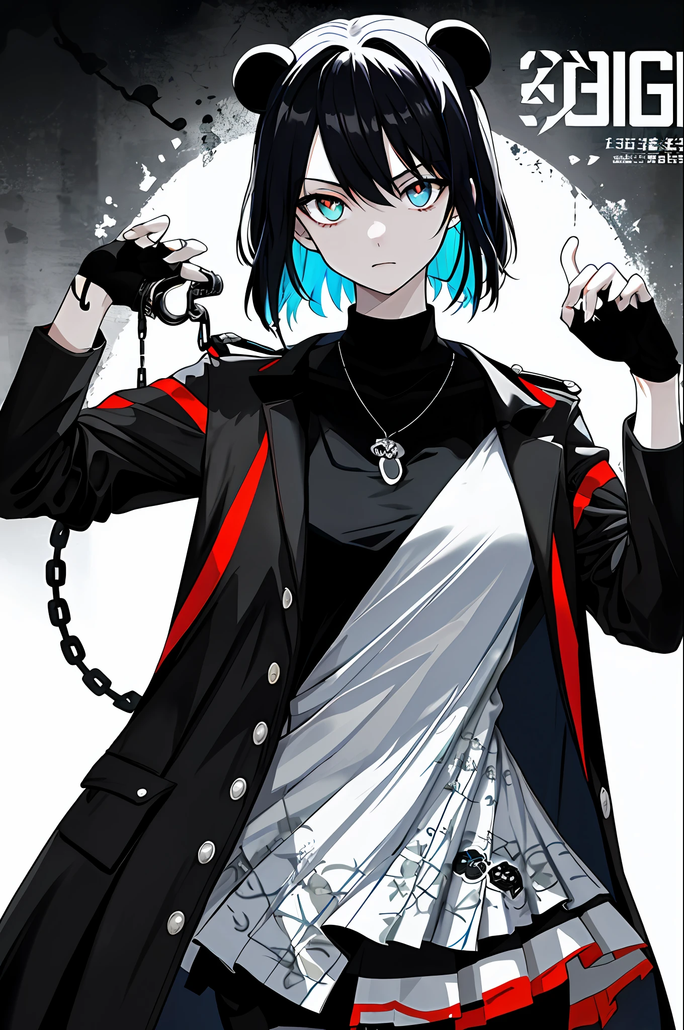 (((dramatic))), (((gritty))), (((intense)))) The movie poster features a young woman as the central character. She stands confidently in the center of the poster, dressed in fashion-forward clothing, with a determined expression on her face, with a panda pendant, panda element. The background is dark and gritty, with a sense of danger and intensity. The text is bold and eye-catching, with catchy slogans that add to the overall drama and excitement. The color palette is dominated by dark colors, dotted with bright colors, giving the poster a dynamic and visual impact, tachi-e (magazine:1.3), (cover-style:1.3), fashionable, woman, vibrant, outfit, posing, front, colorful, dynamic, background, element, confident, expressive, holding, statement, attachment, majestic, coiled, around, touch, scene, text, cover, bold, eye-catching, title, fashion, font, catchy, title, bigger, eye-catching, modern, trendy, focused, stylish,