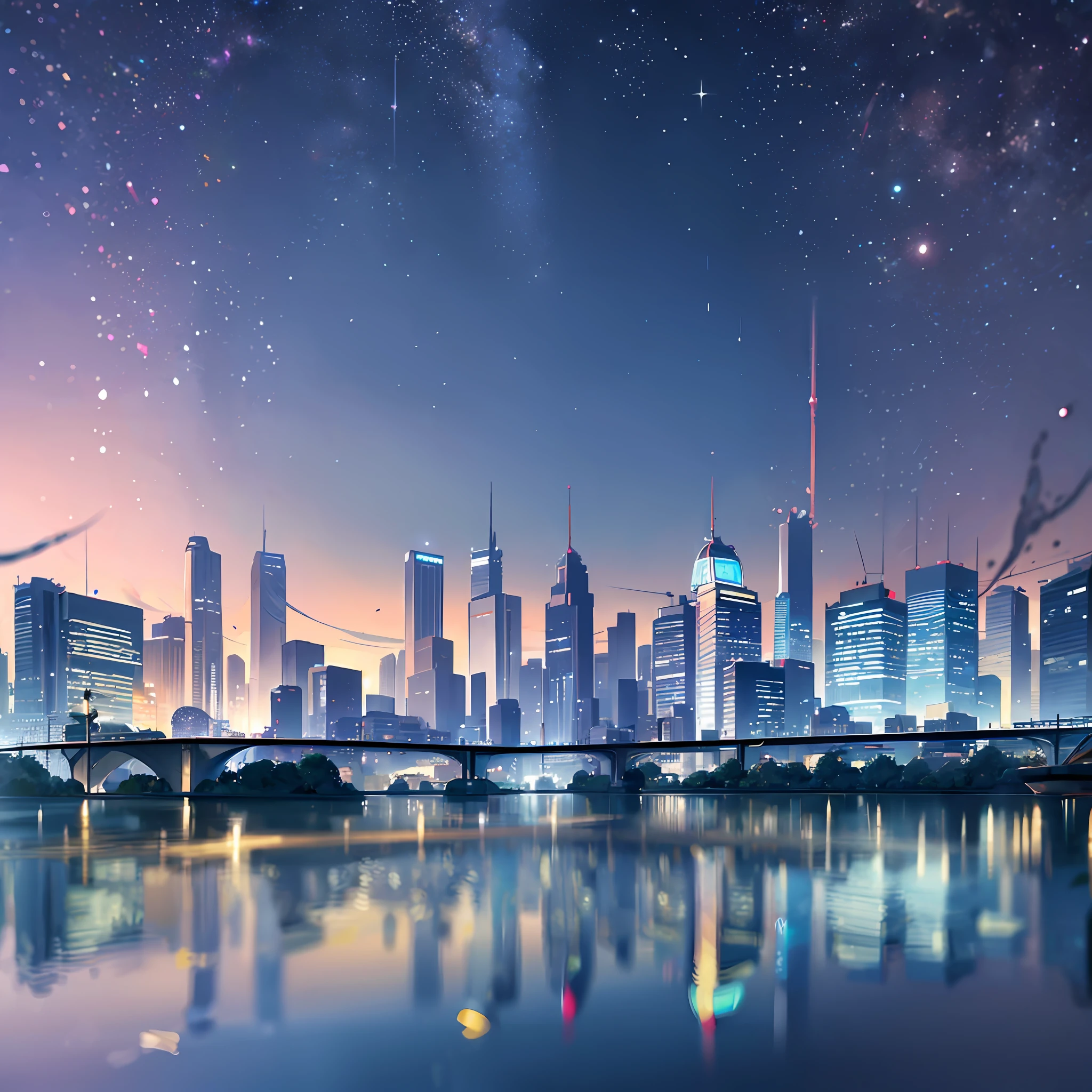 (Best Quality), (Masterpiece), (Detail: 1.4), City, Night, Reflection, Blue, 8K --auto --s2